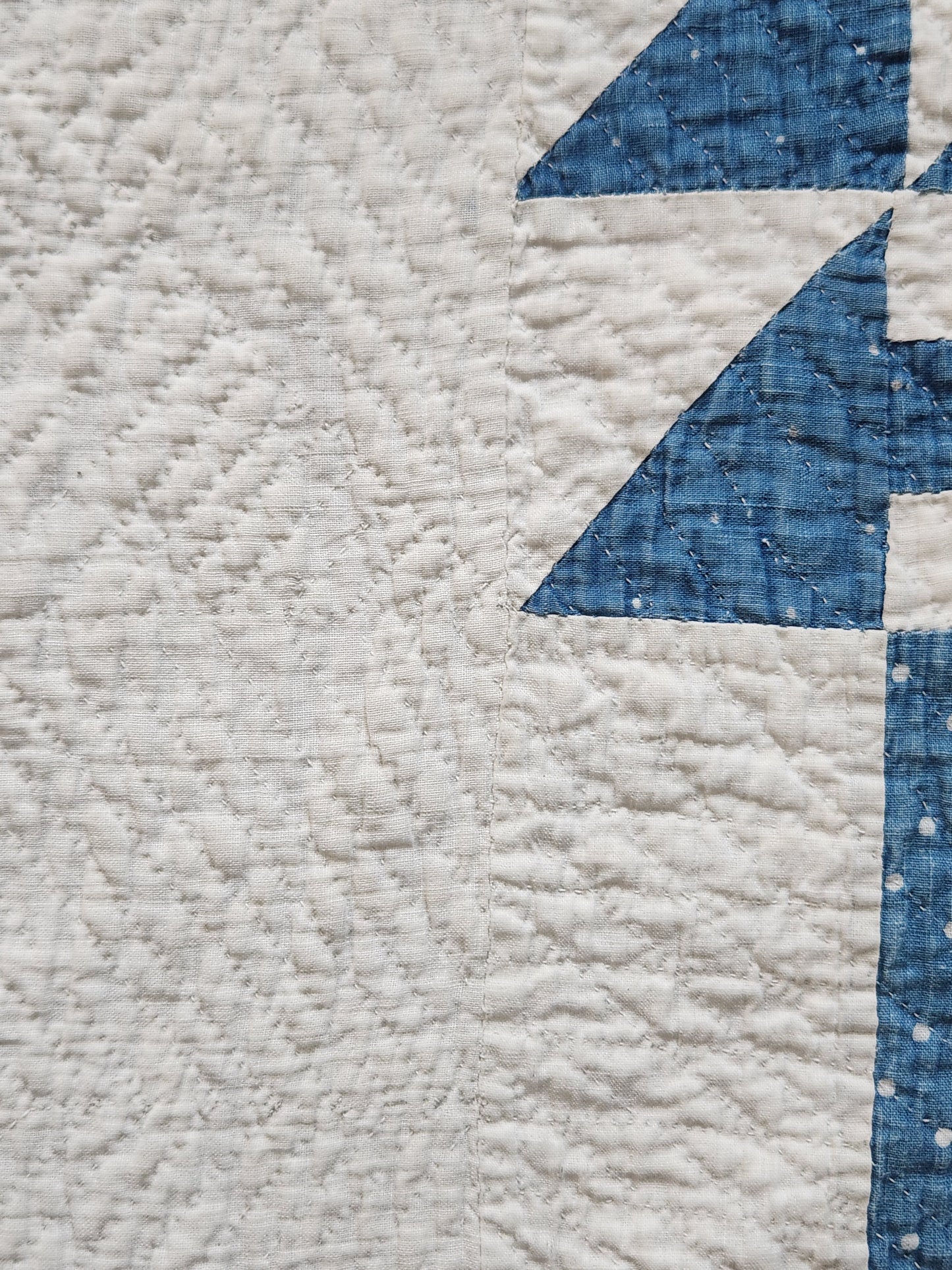 Antique Blue & White Missouri Puzzle Quilt