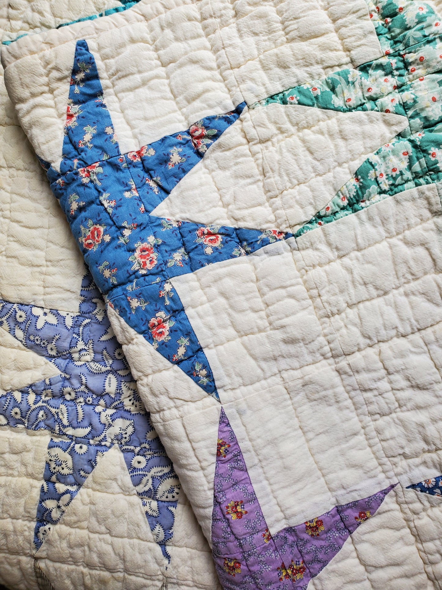 Vintage Sack Star Quilt, ca 1950