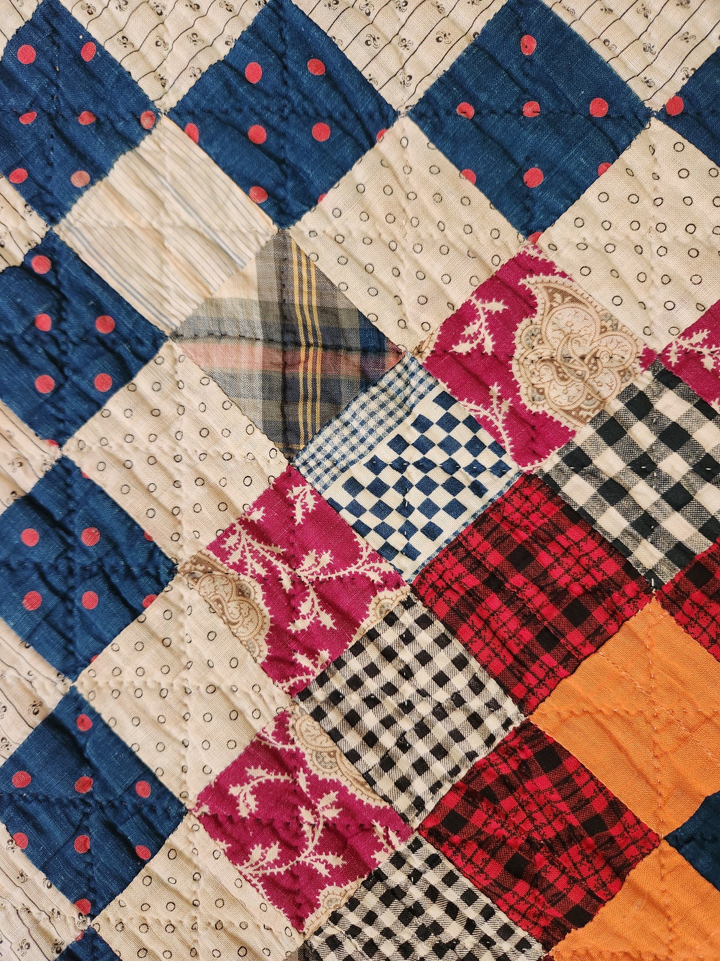Antique Trip Around the World Quilt c1890