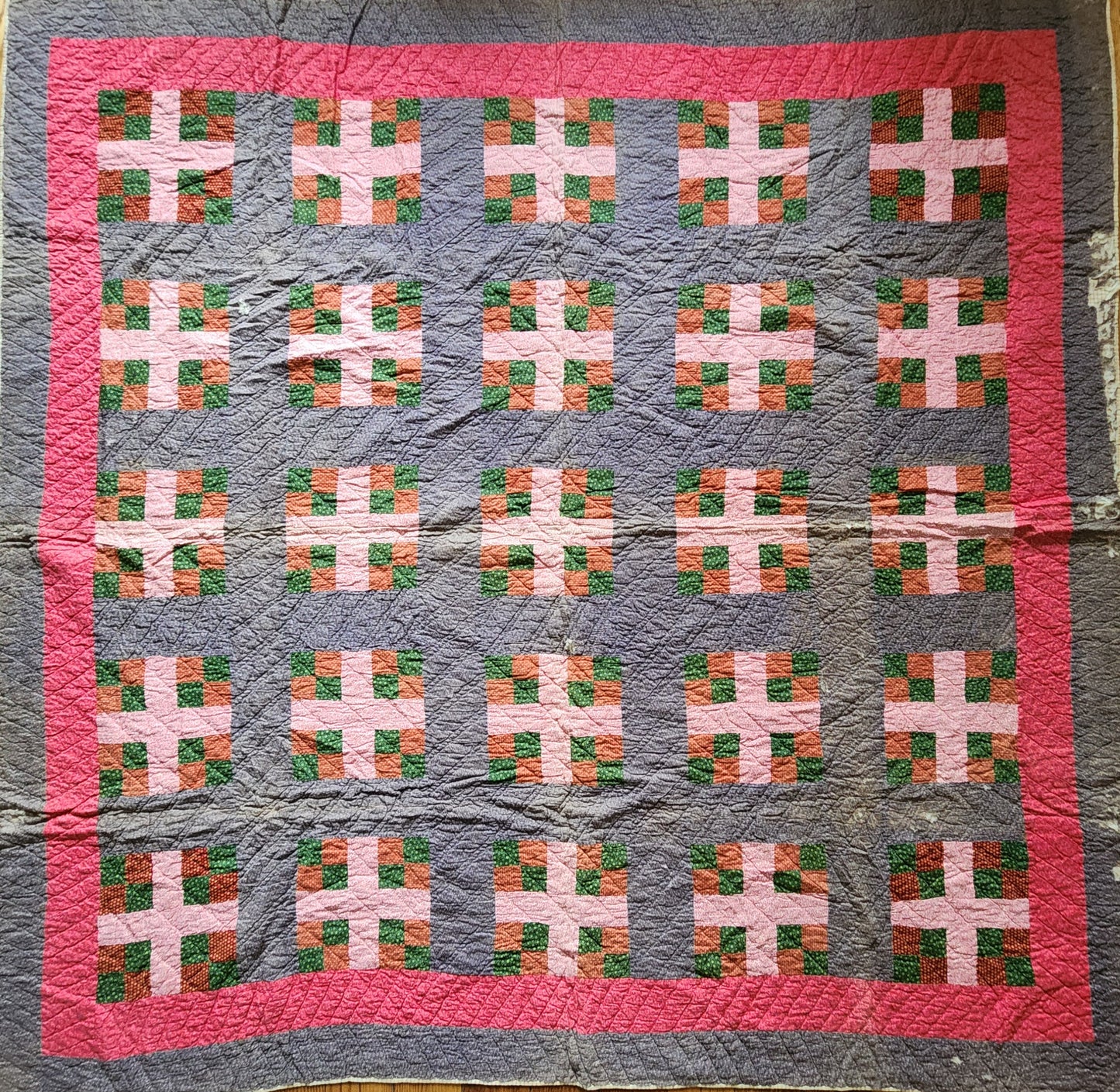 1 of 2, Antique Pennsylvania Style Calico Quilt