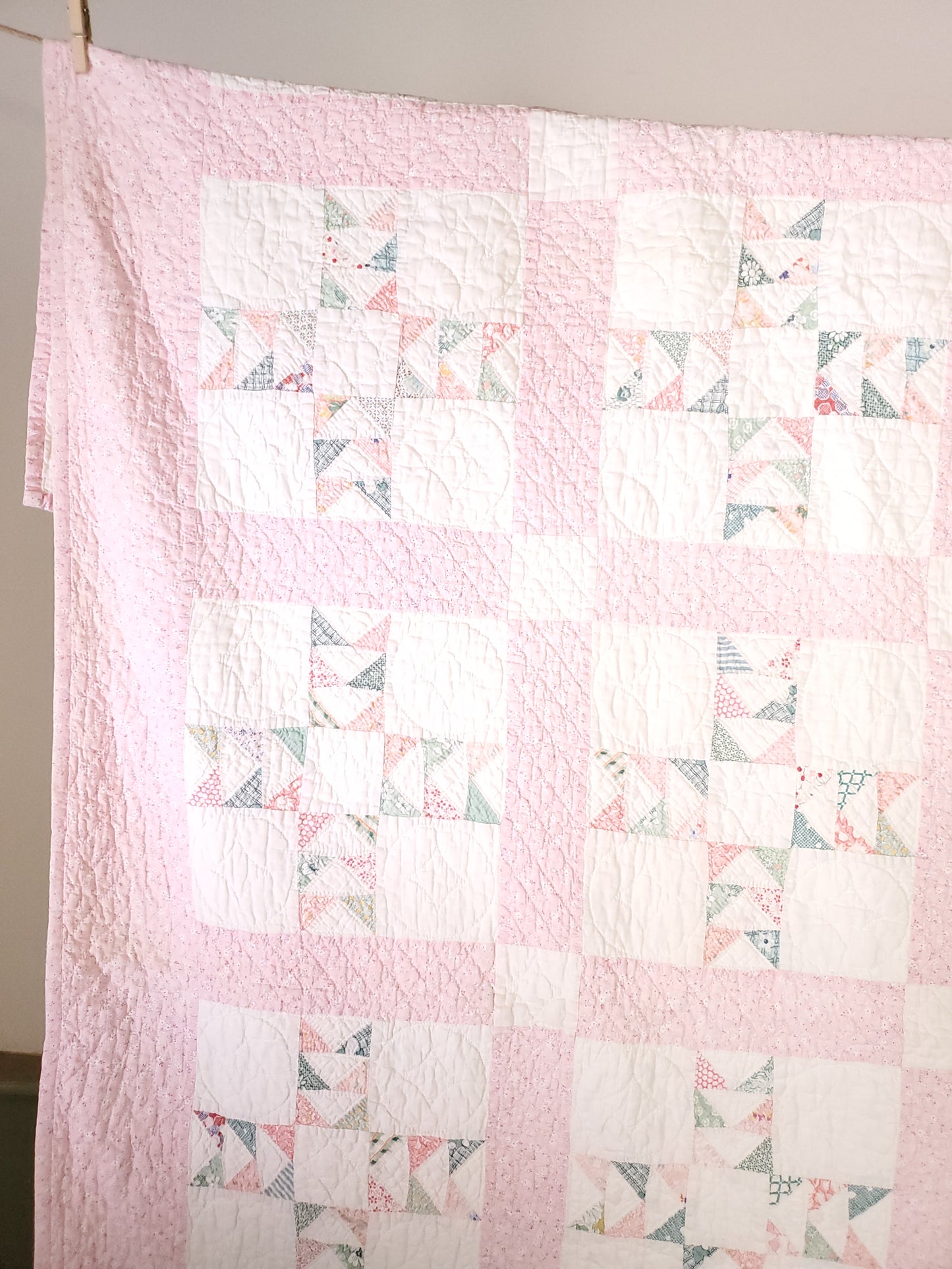 Vintage Feed Sack Wild Goose Chase Quilt