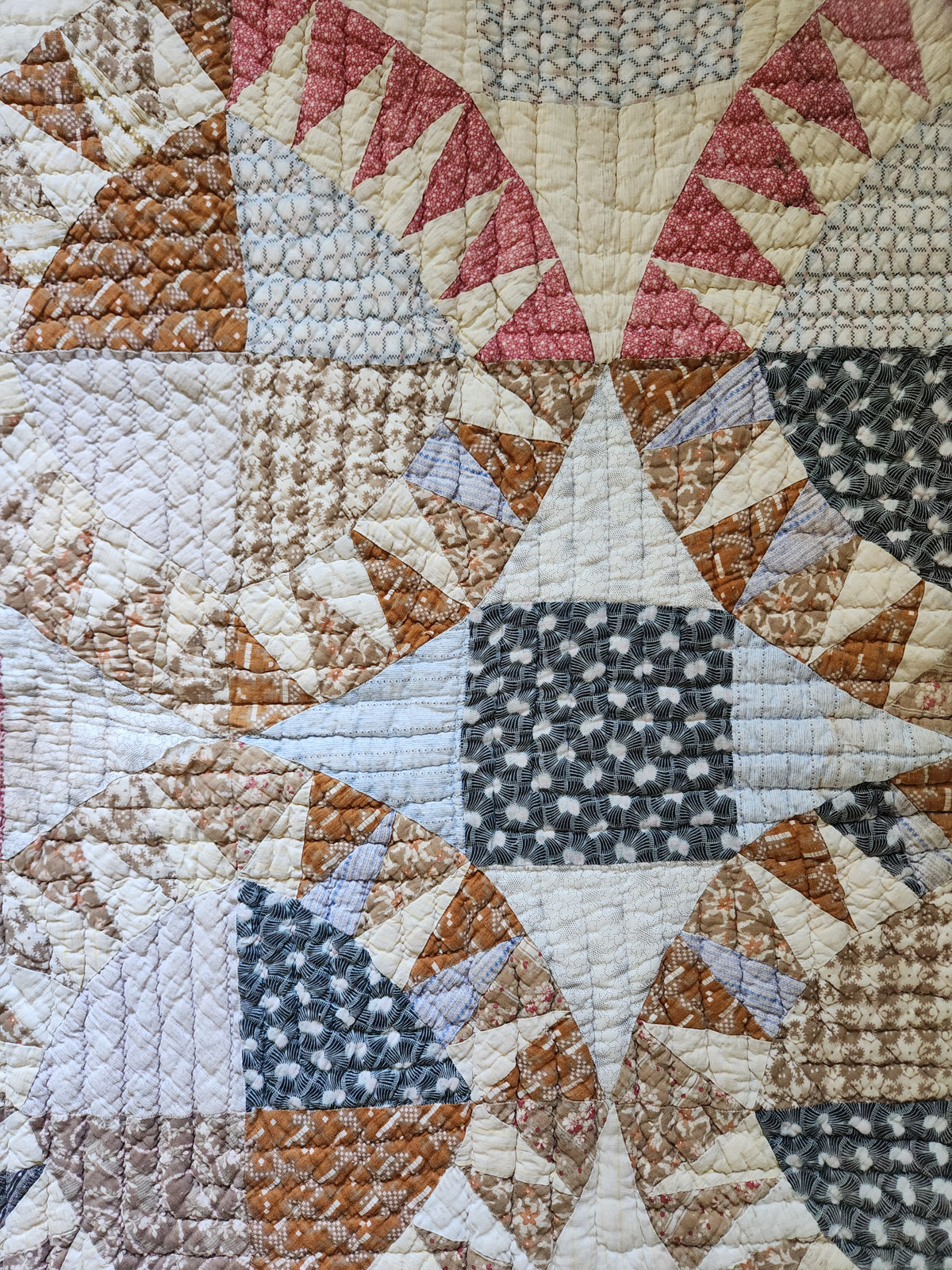 Antique Late 19th Century Sunflower Quilt