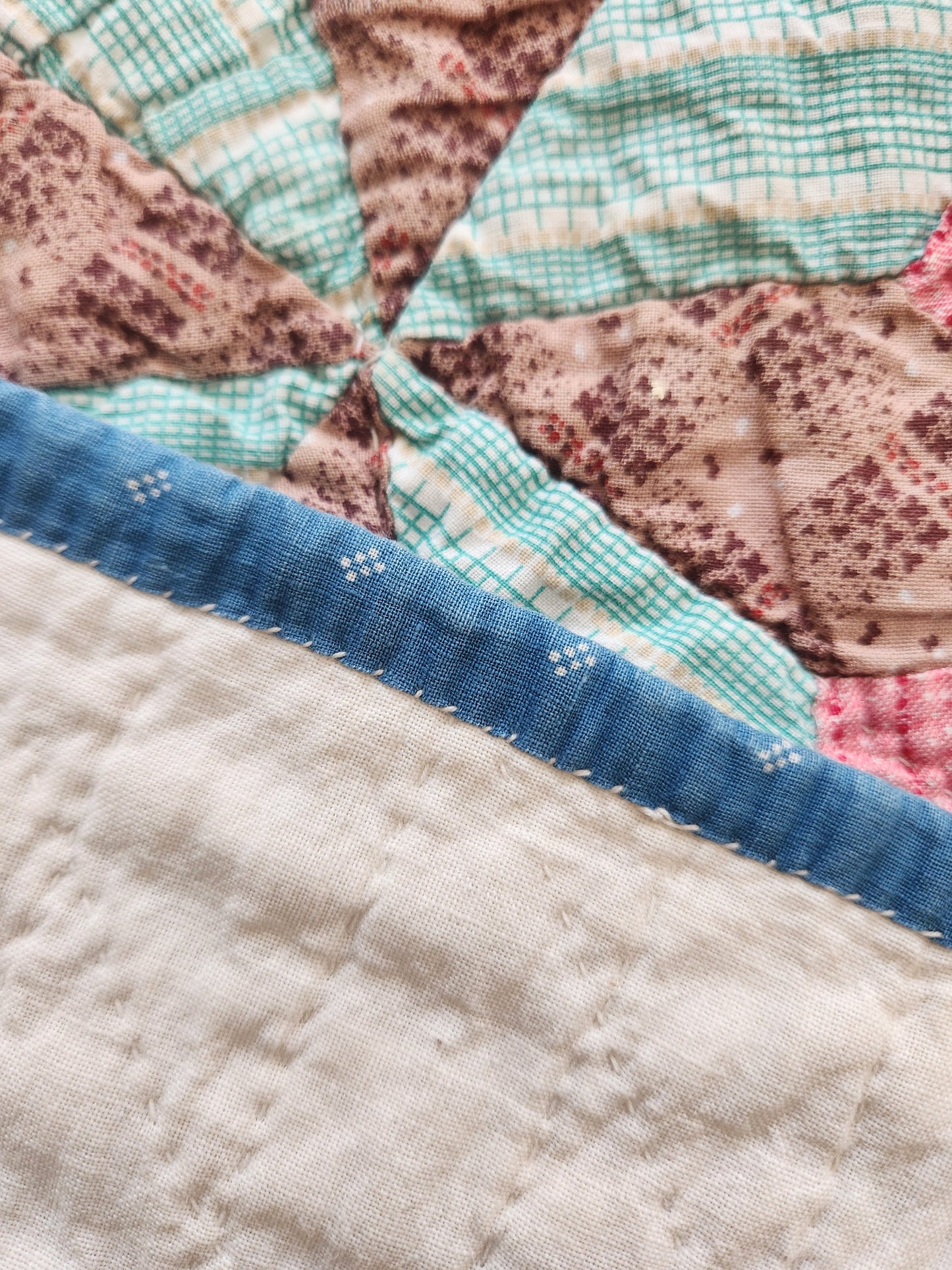 Antique Eight Point Star Patchwork Quilt c1880