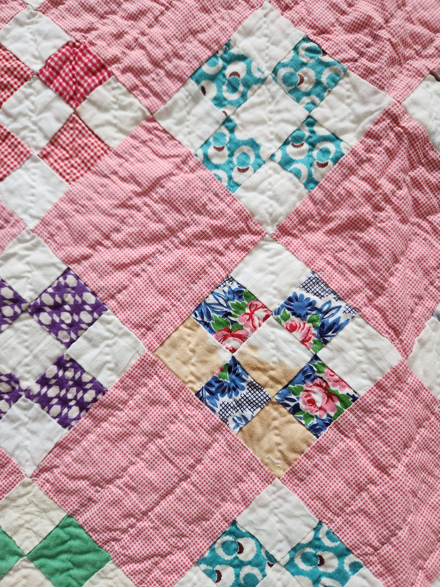Vintage Nine Patch Quilt c1950