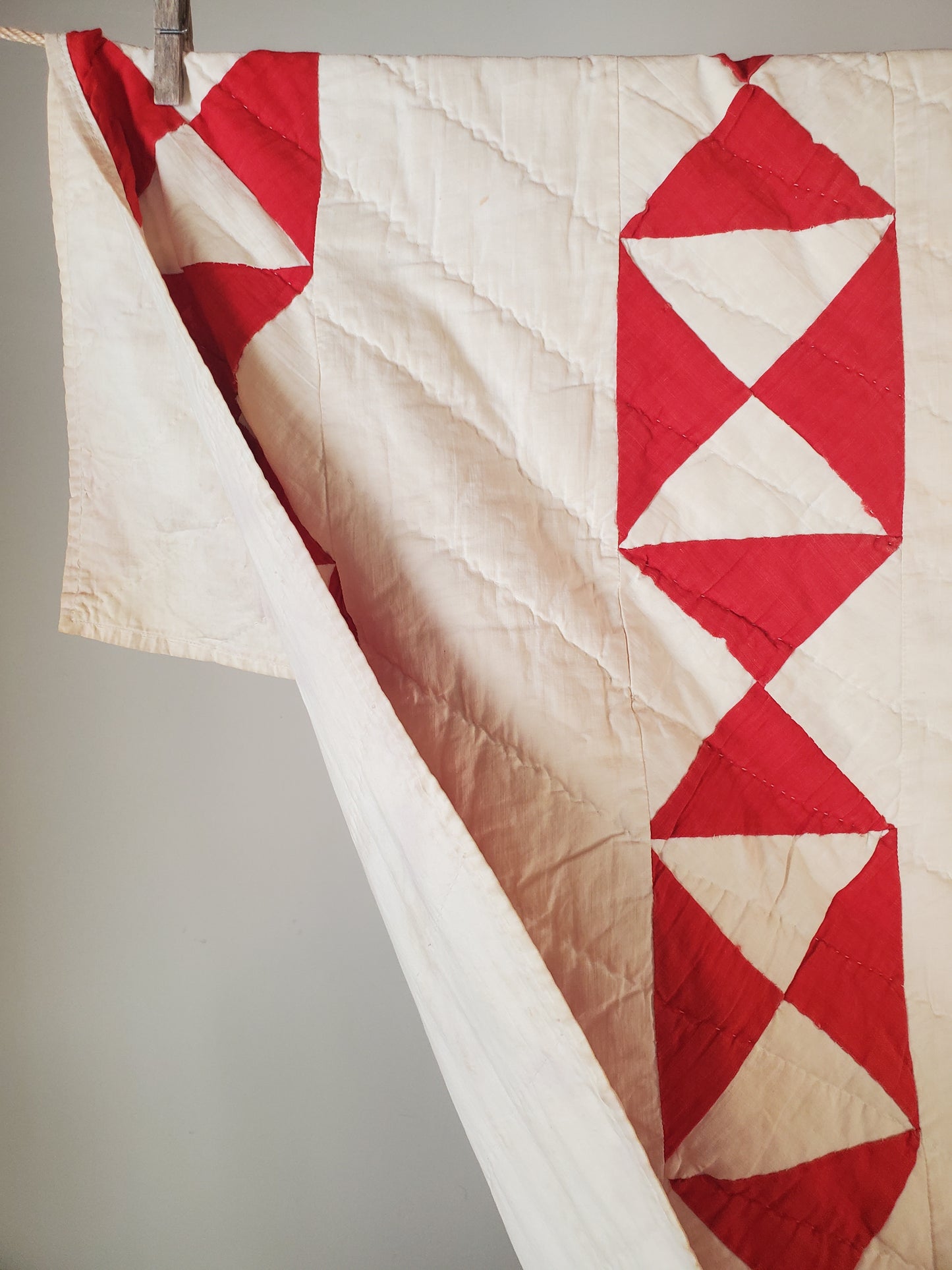 Turkey Red and White Antique Quilt