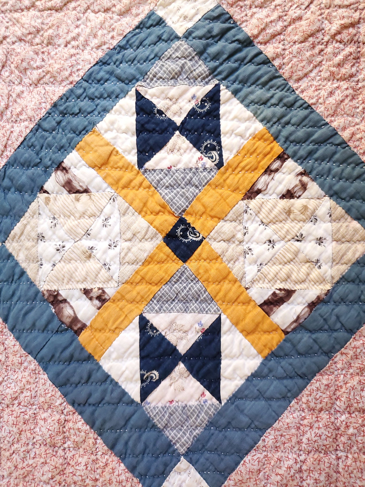 Black and Cheddar Antique Quilt