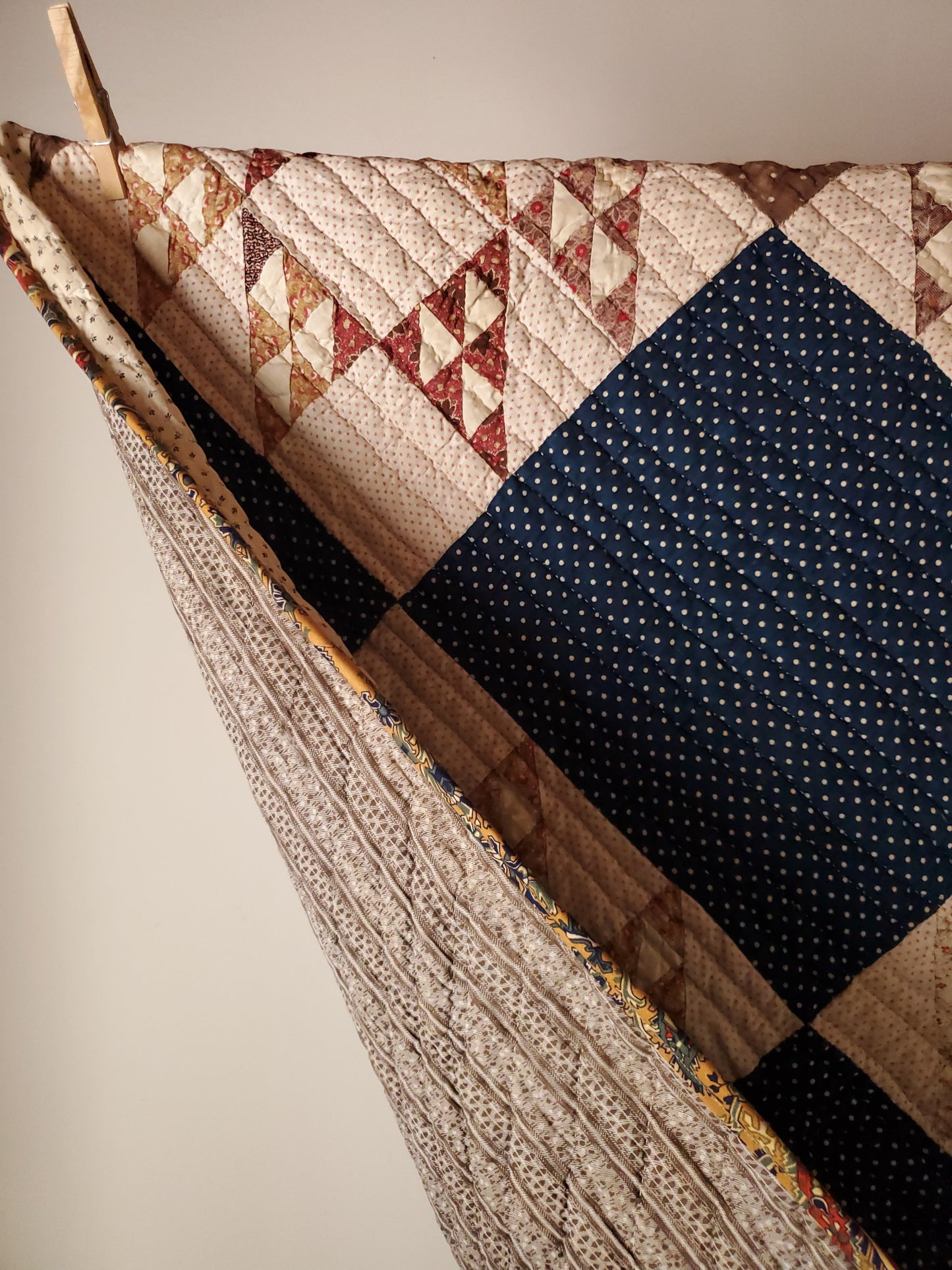 Indigo Antique Quilt, ca 1890