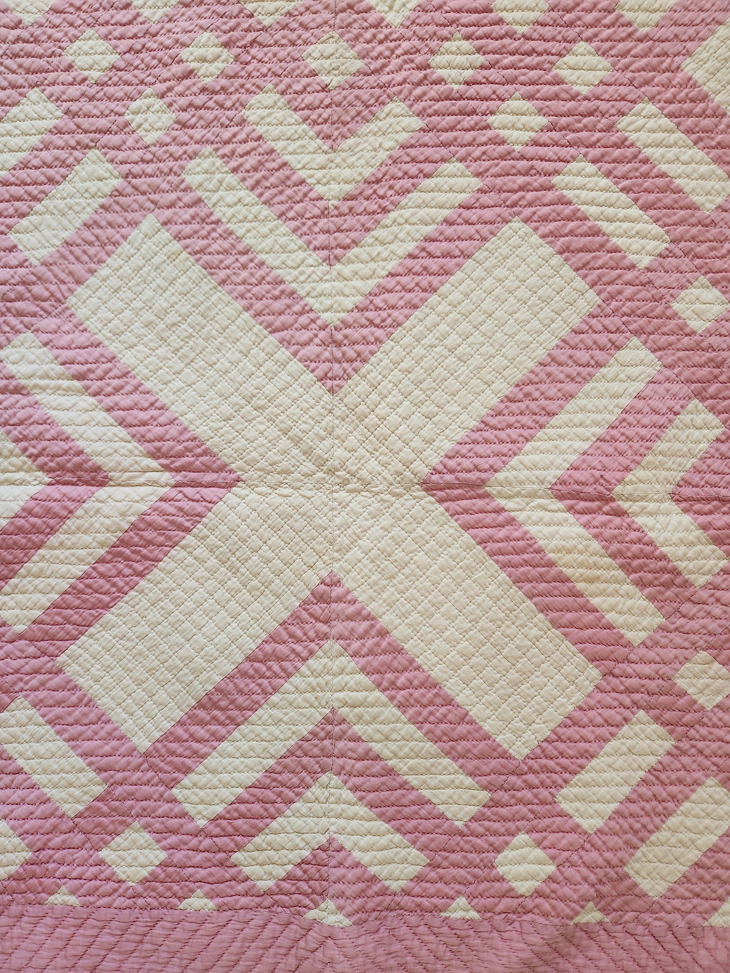 Vintage Pink Lattice Quilt c1930