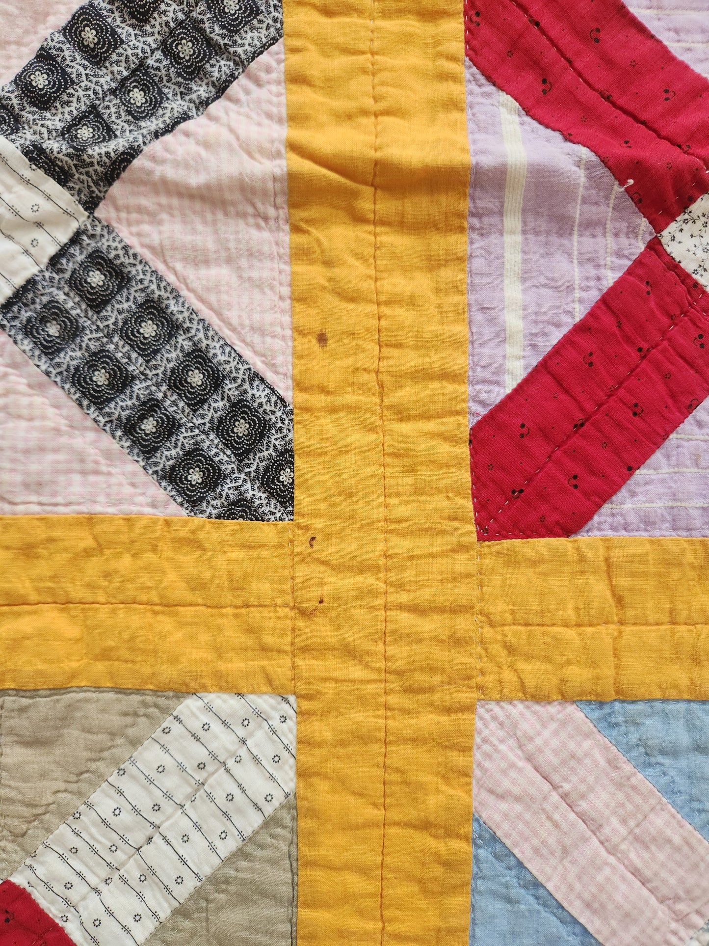 Antique Old Italian Block Quilt c1900