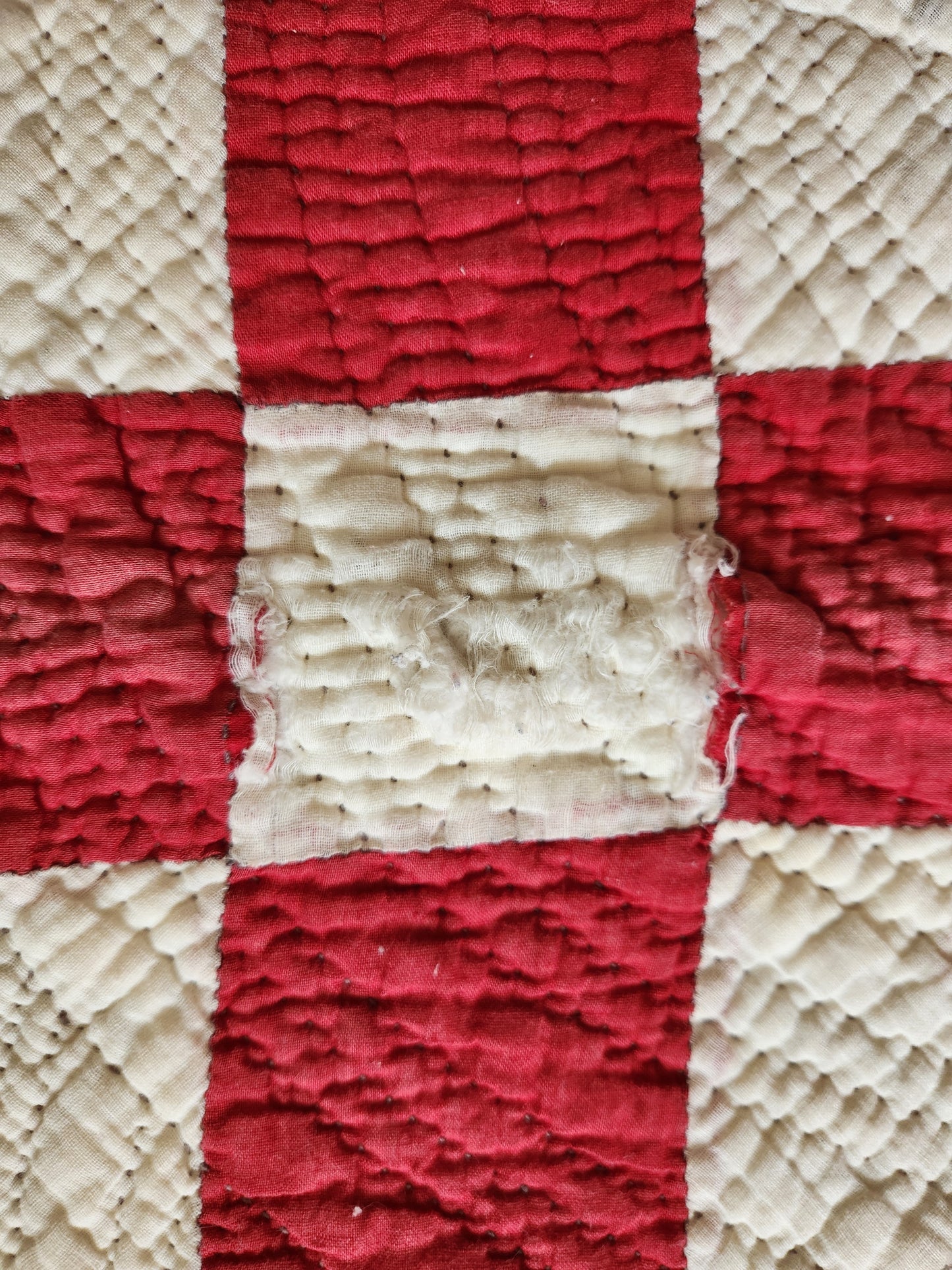 Antique Hole in the Barn Door Patchwork Quilt c1900