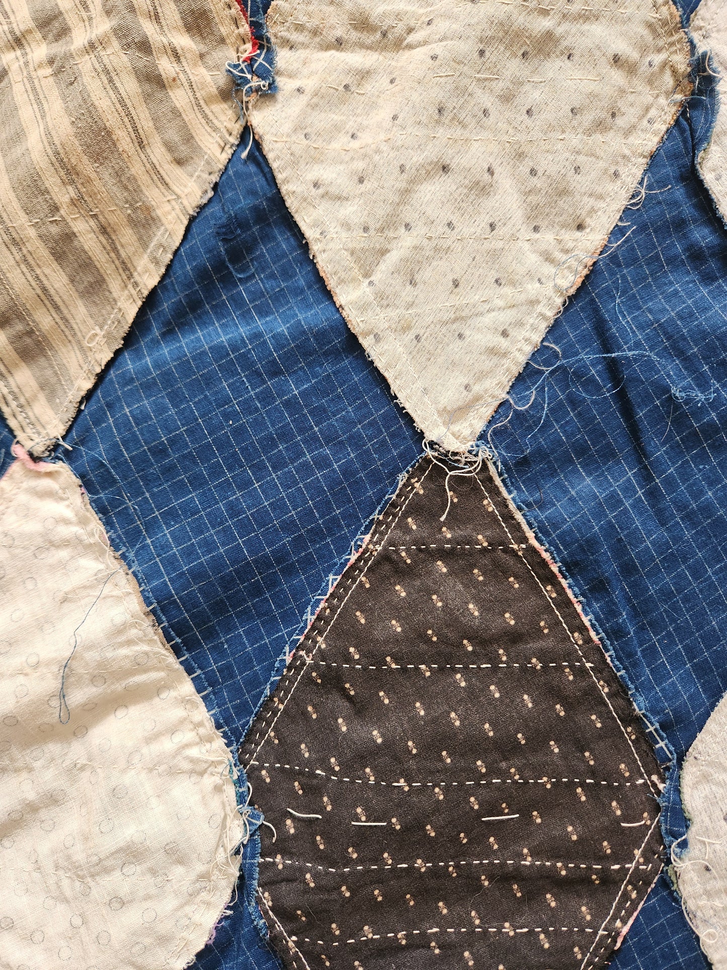 Antique Indigo Quilt Top c1890