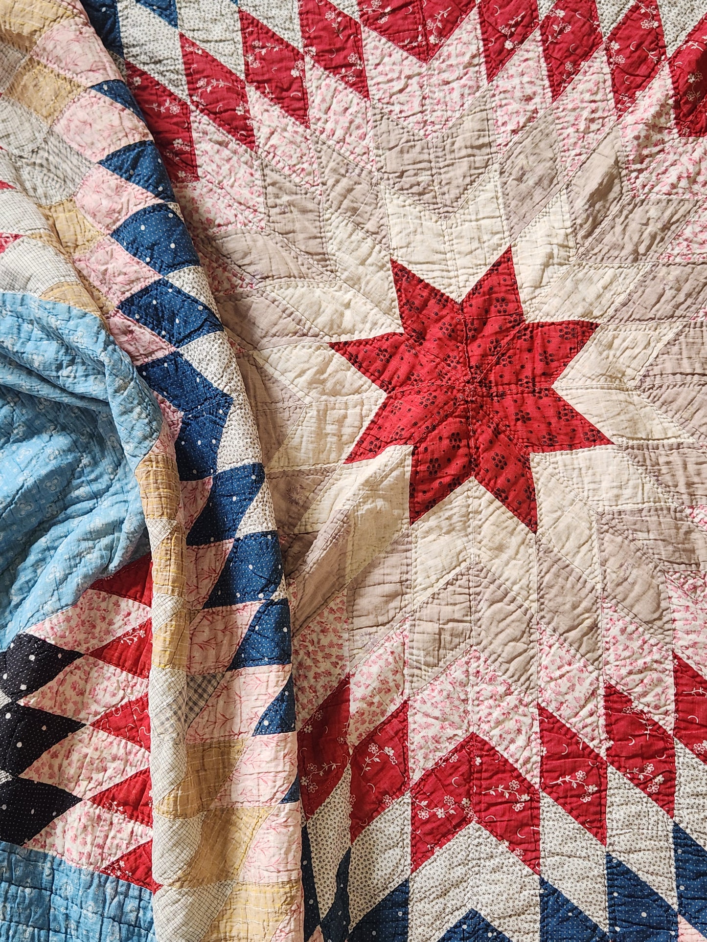 Antique Lone Star Patchwork Quilt