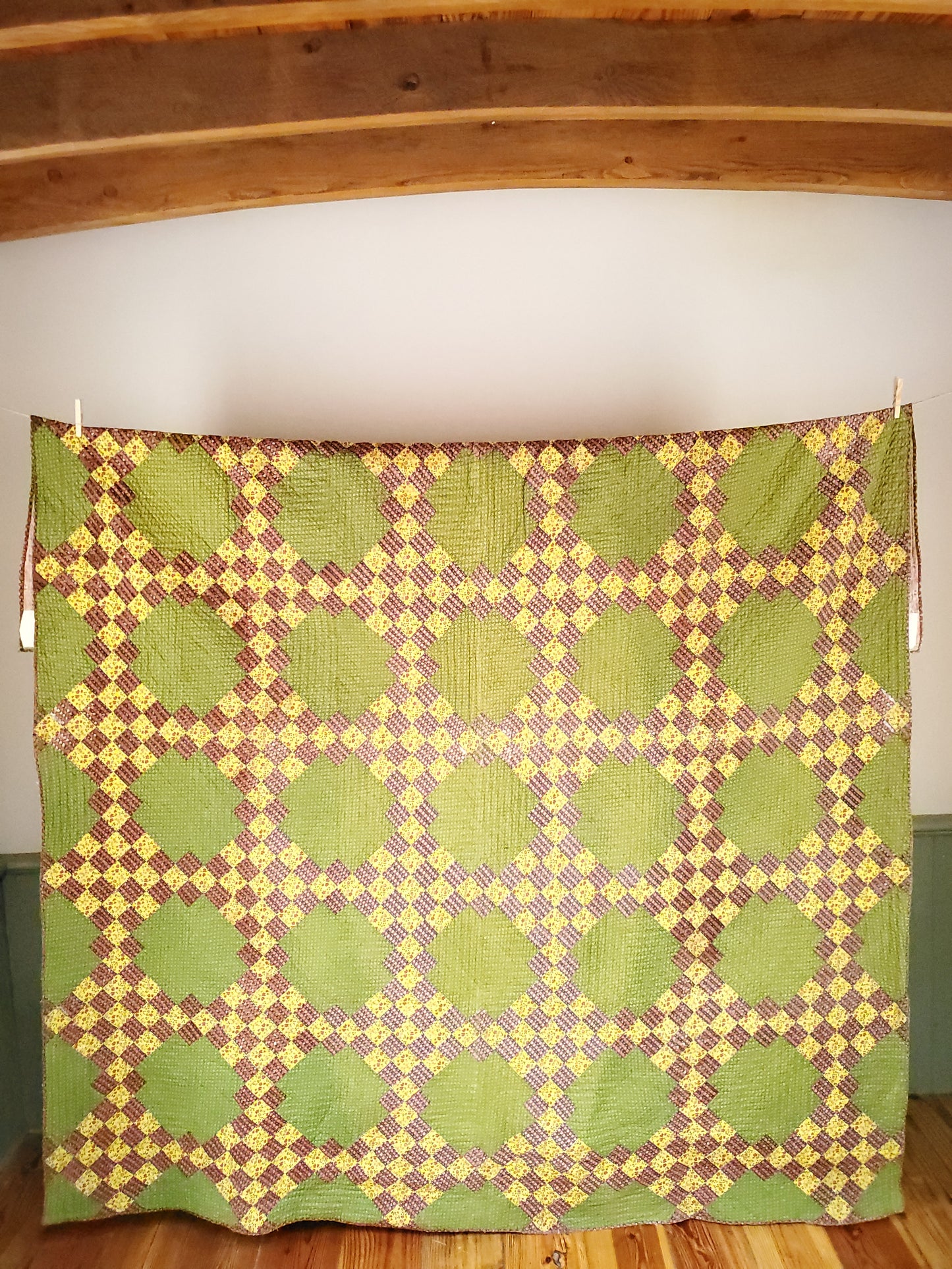 19th Century Double Irish Chain Antique Quilt