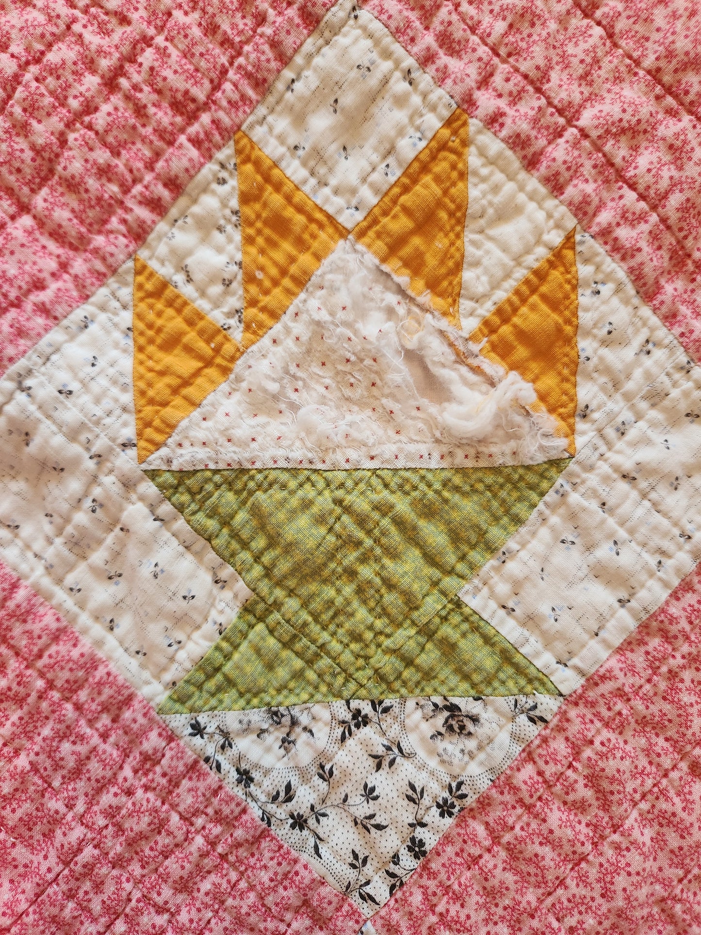 Antique Cactus Basket Quilt c1890