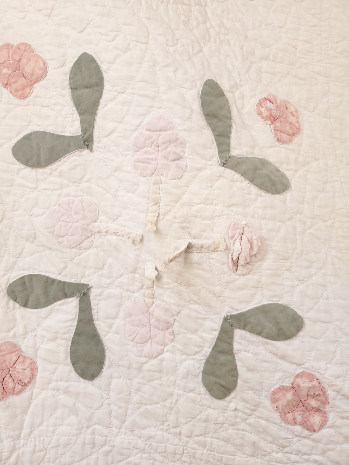 Antique Applique Floral Quilt, ca 1920