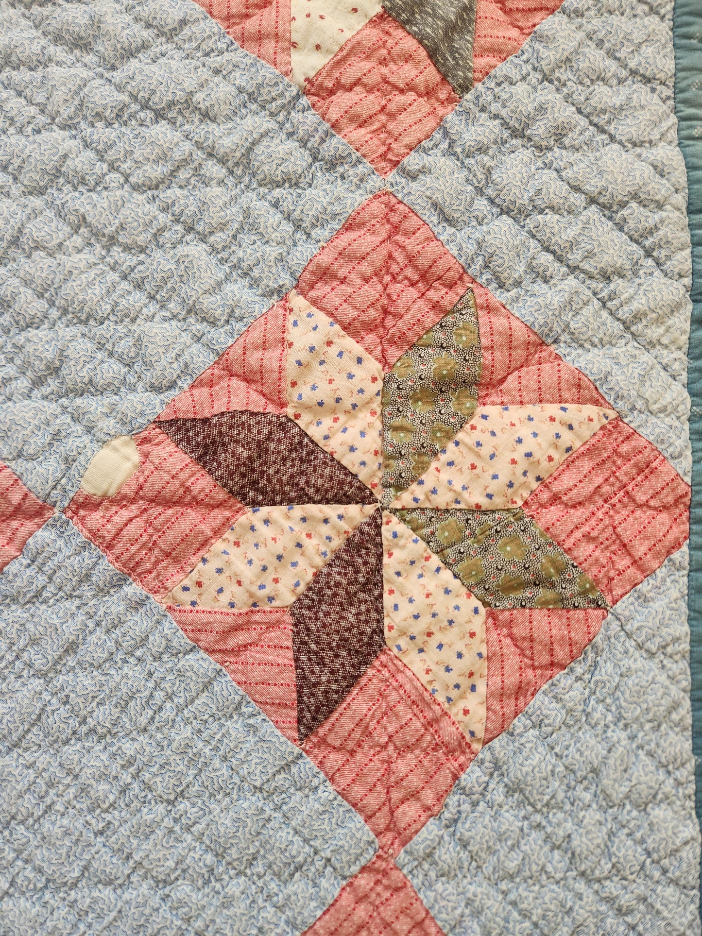 Antique Eight Point Star Patchwork Quilt c1880
