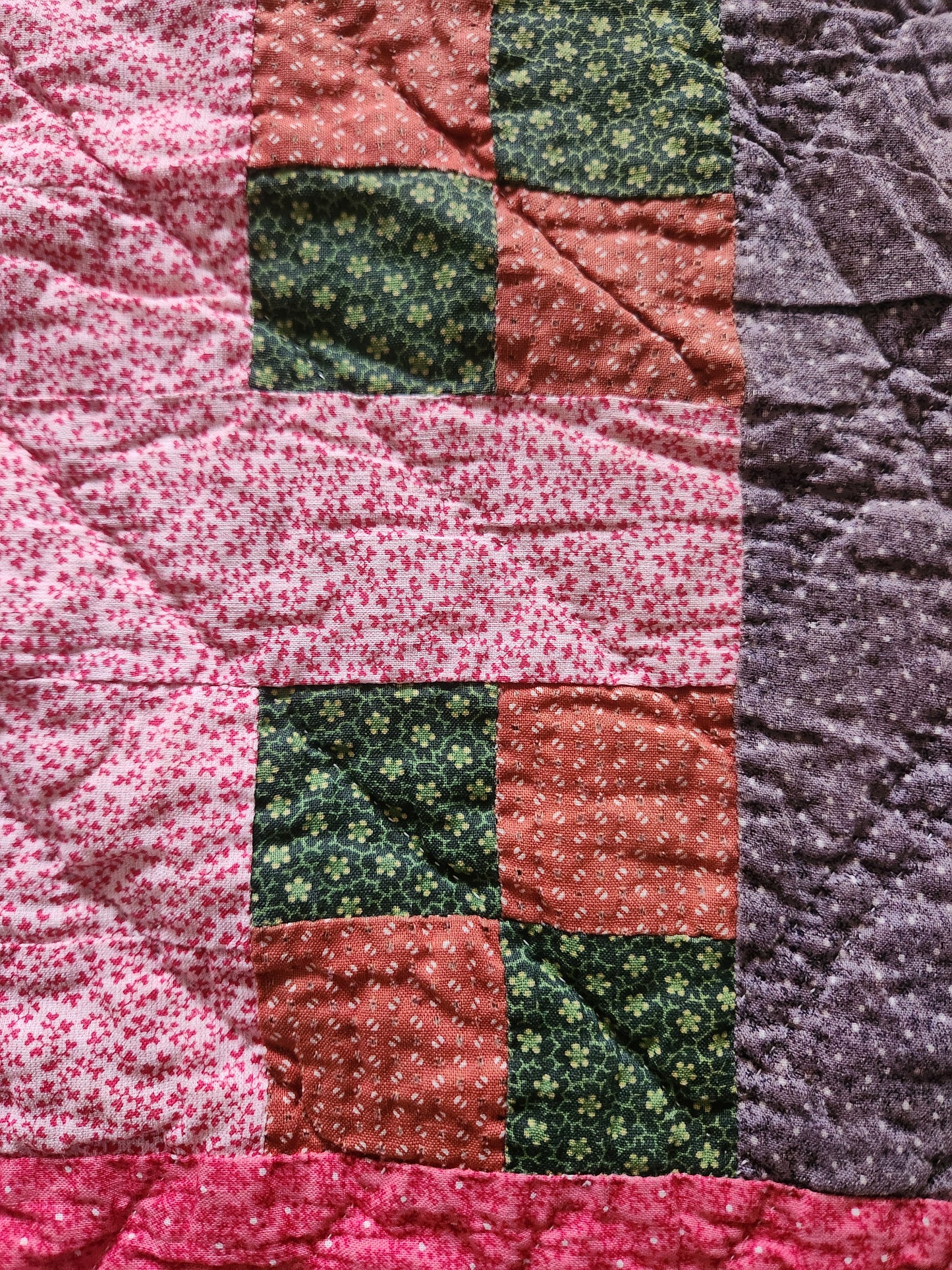 1 of 2, Antique Pennsylvania Style Calico Quilt