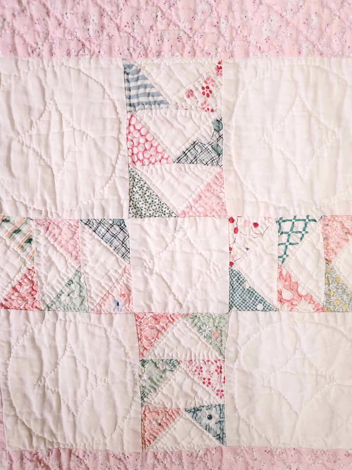 Vintage Feed Sack Wild Goose Chase Quilt