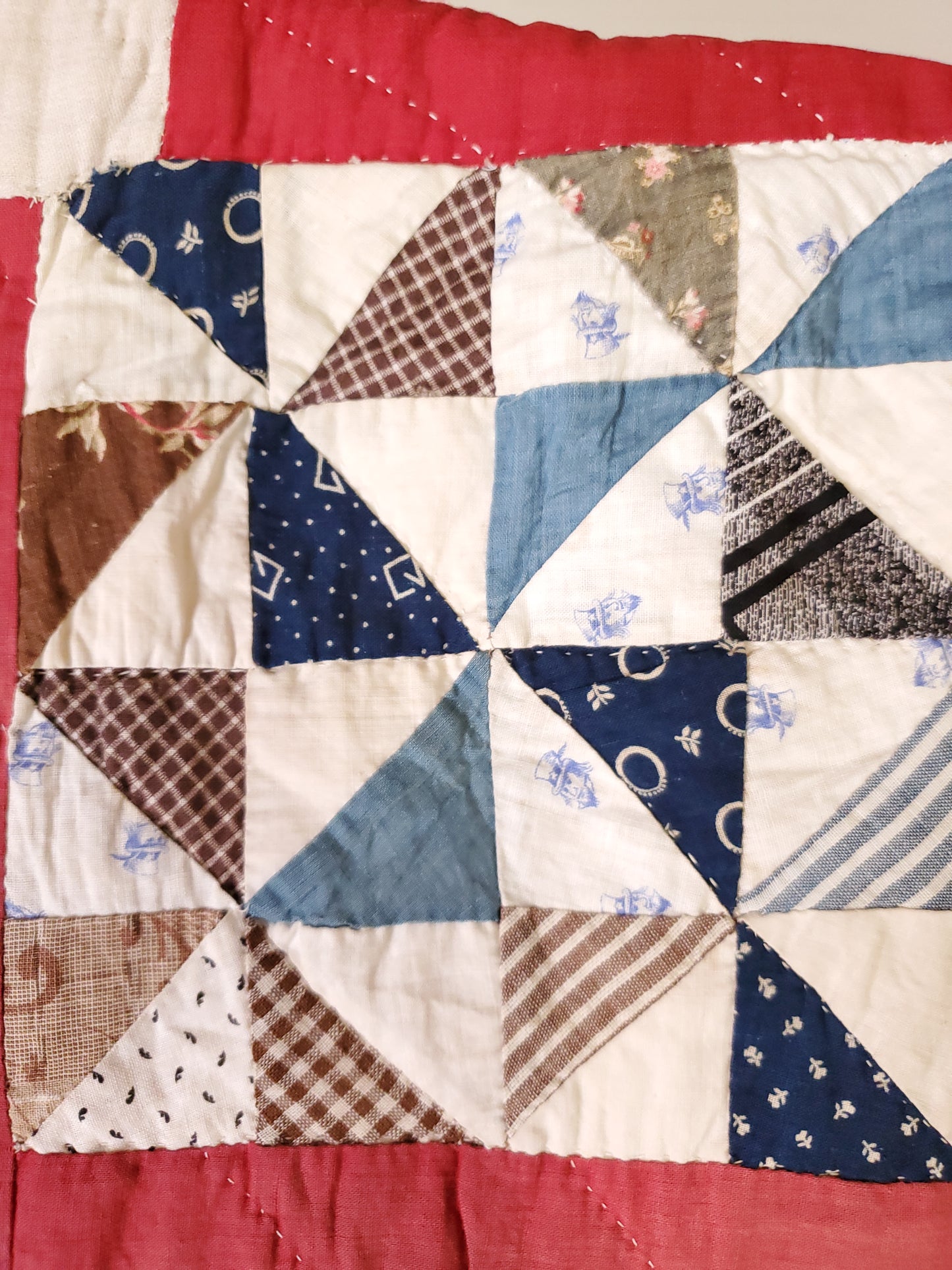 Antique Scrappy Patchwork Quilt, ca 1900