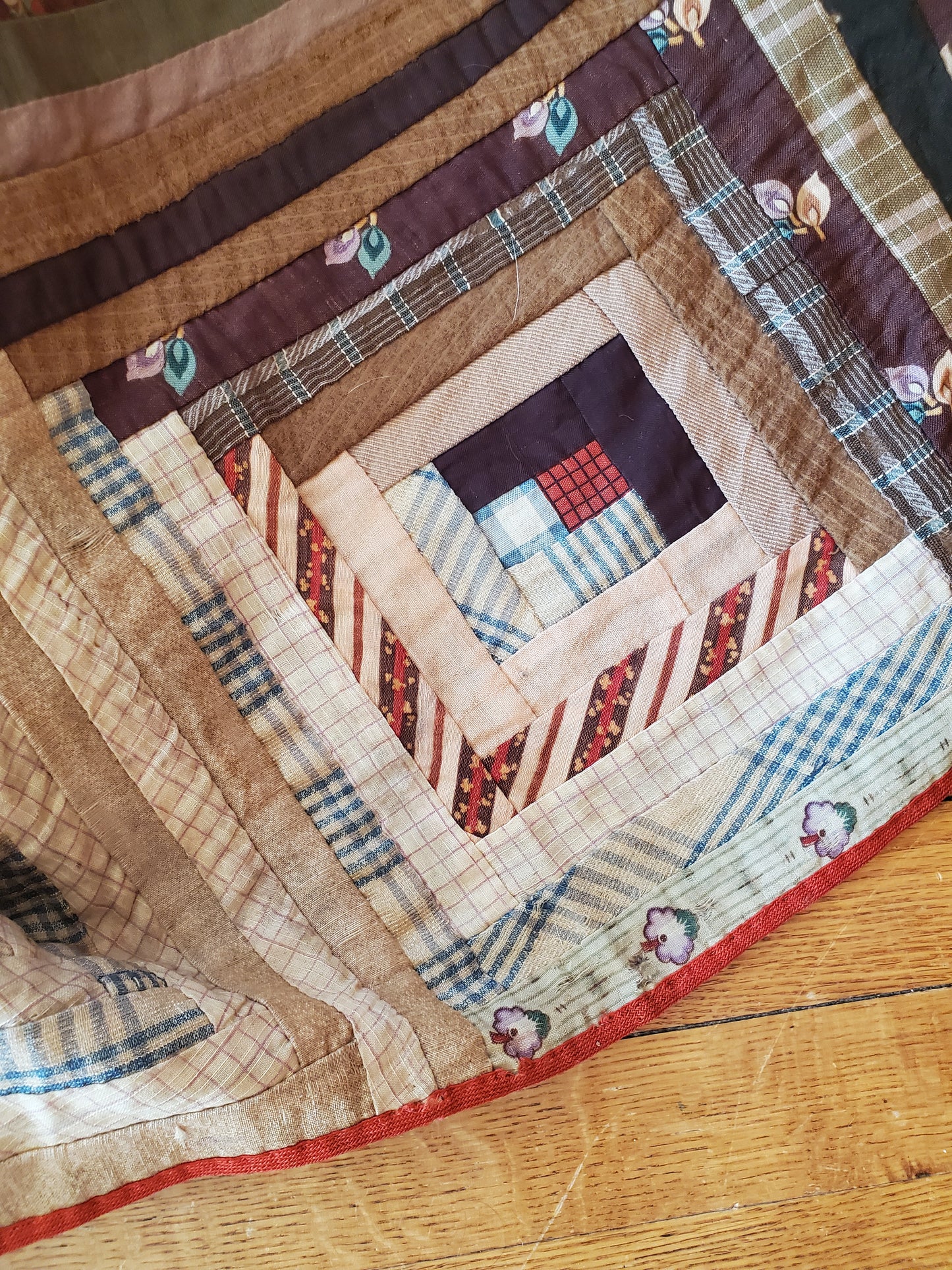 19th Century Antique Log Cabin Quilt