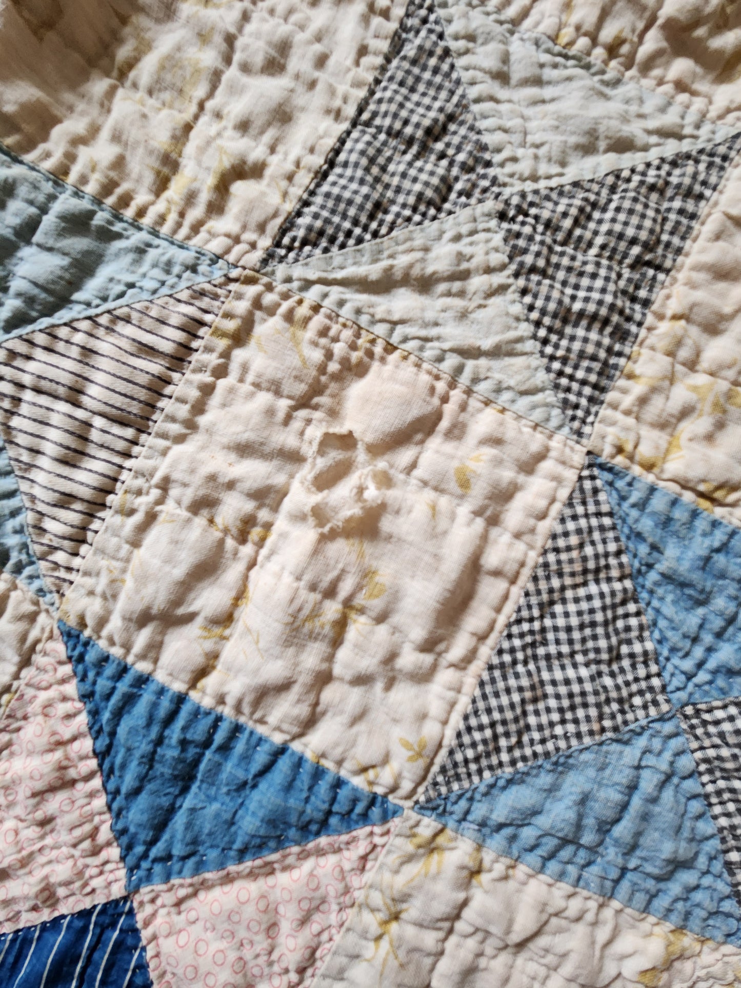 Antique Square in a Square Patchwork Quilt c1900