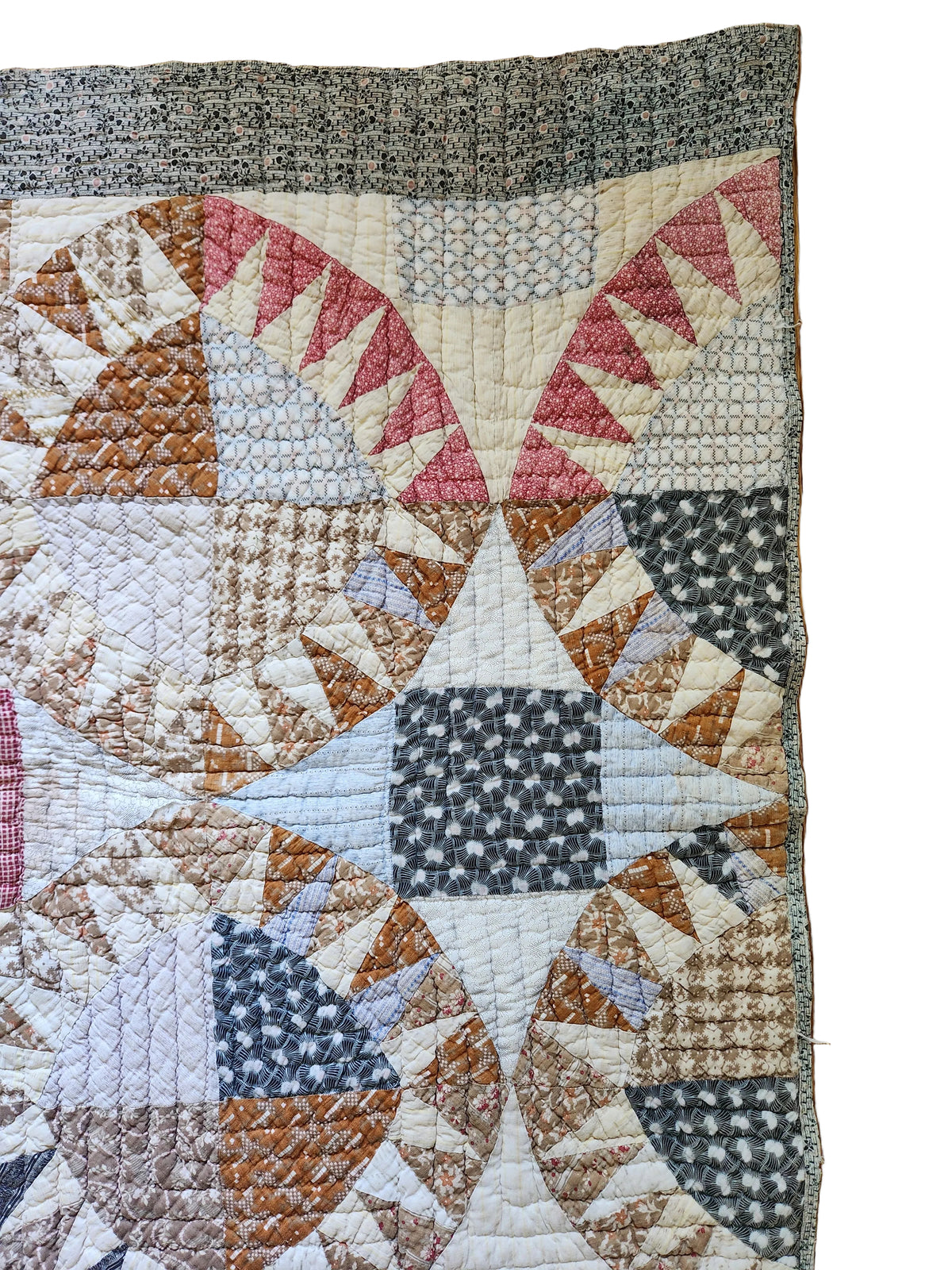 Antique Late 19th Century Sunflower Quilt