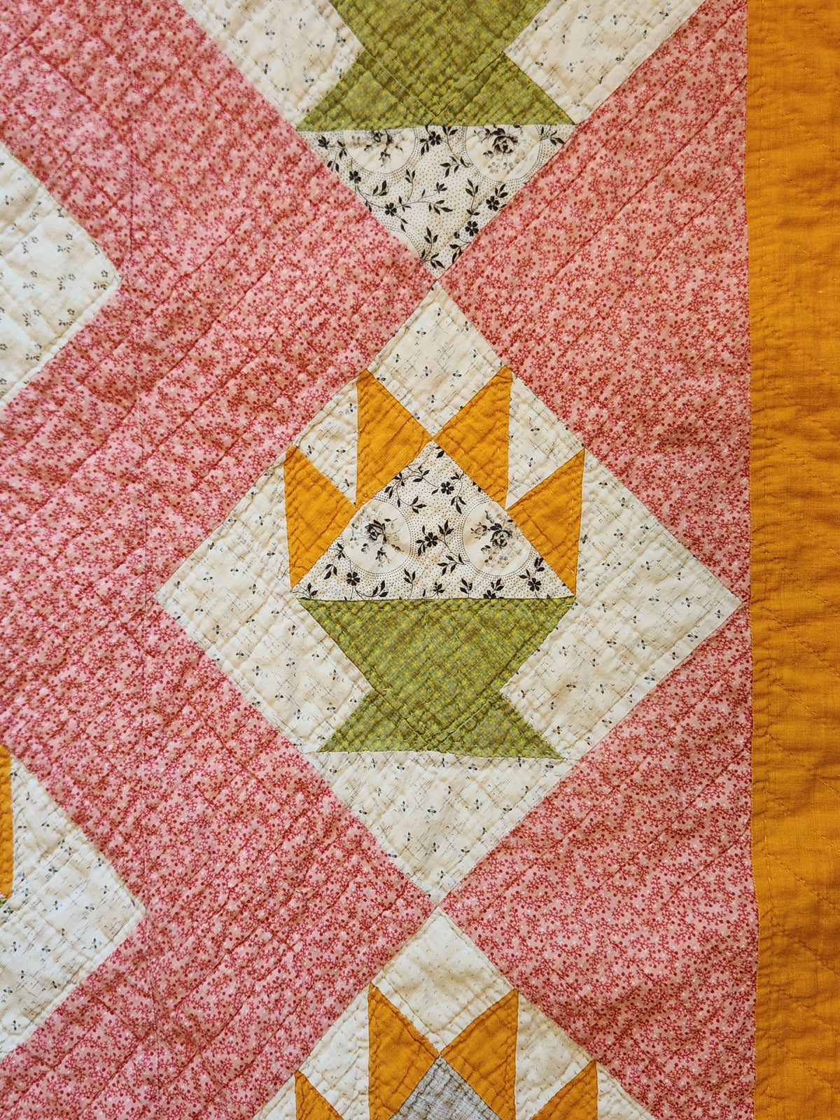 Antique Cactus Basket Quilt c1890