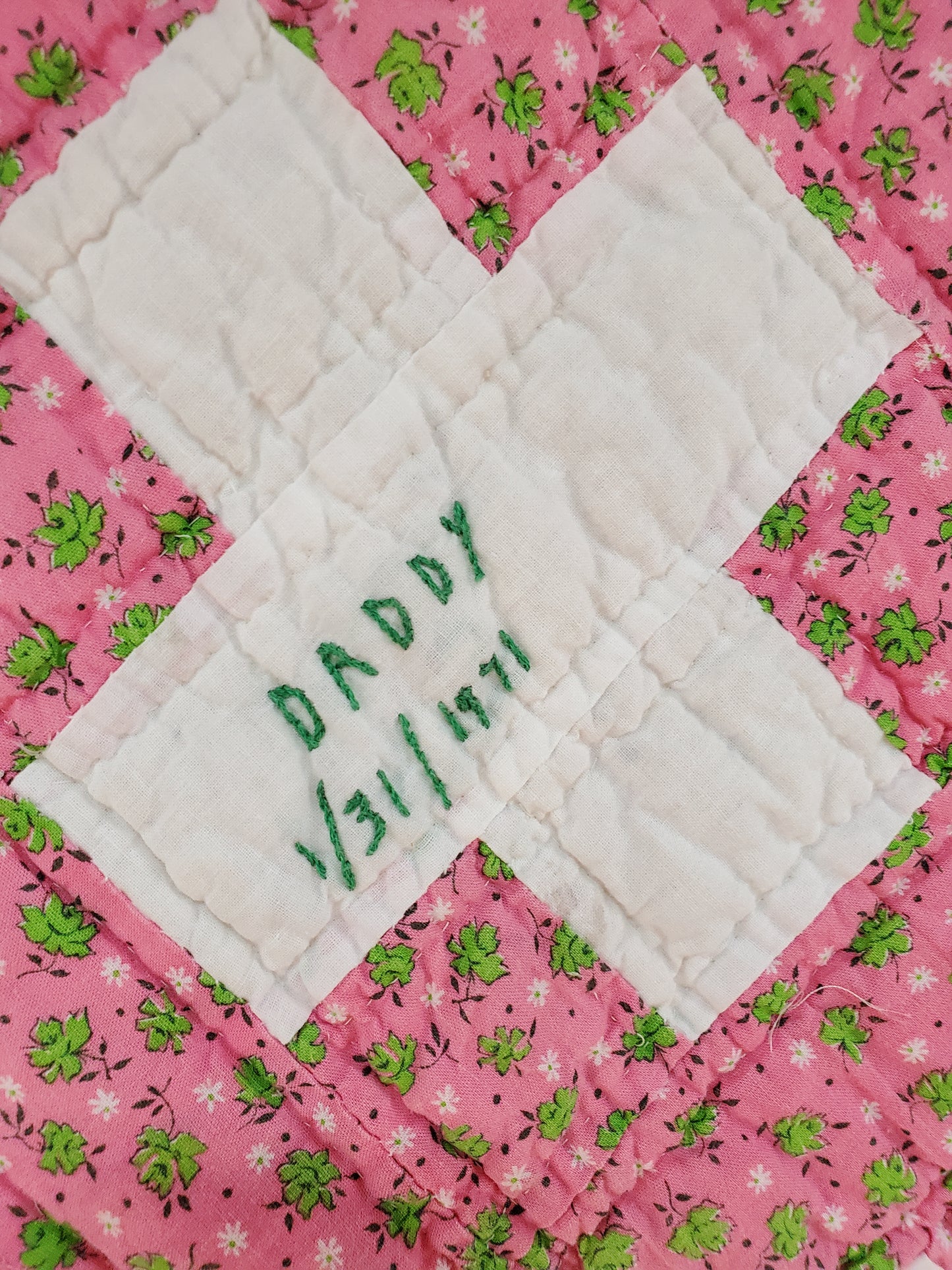 Feed Sack Album Quilt, ca 1970