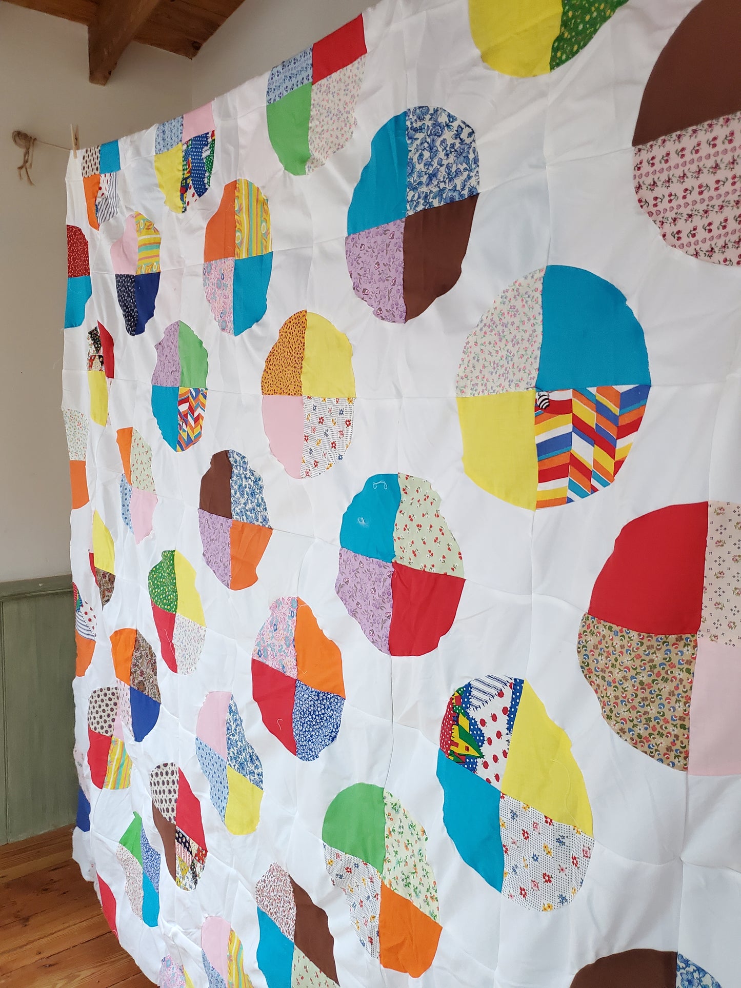 Contemporary Quarter Circle Quilt Top