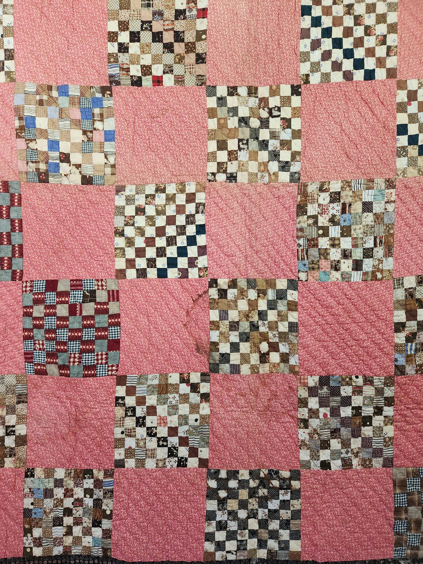 Inscribed Antique Postage Stamp Quilt c1911