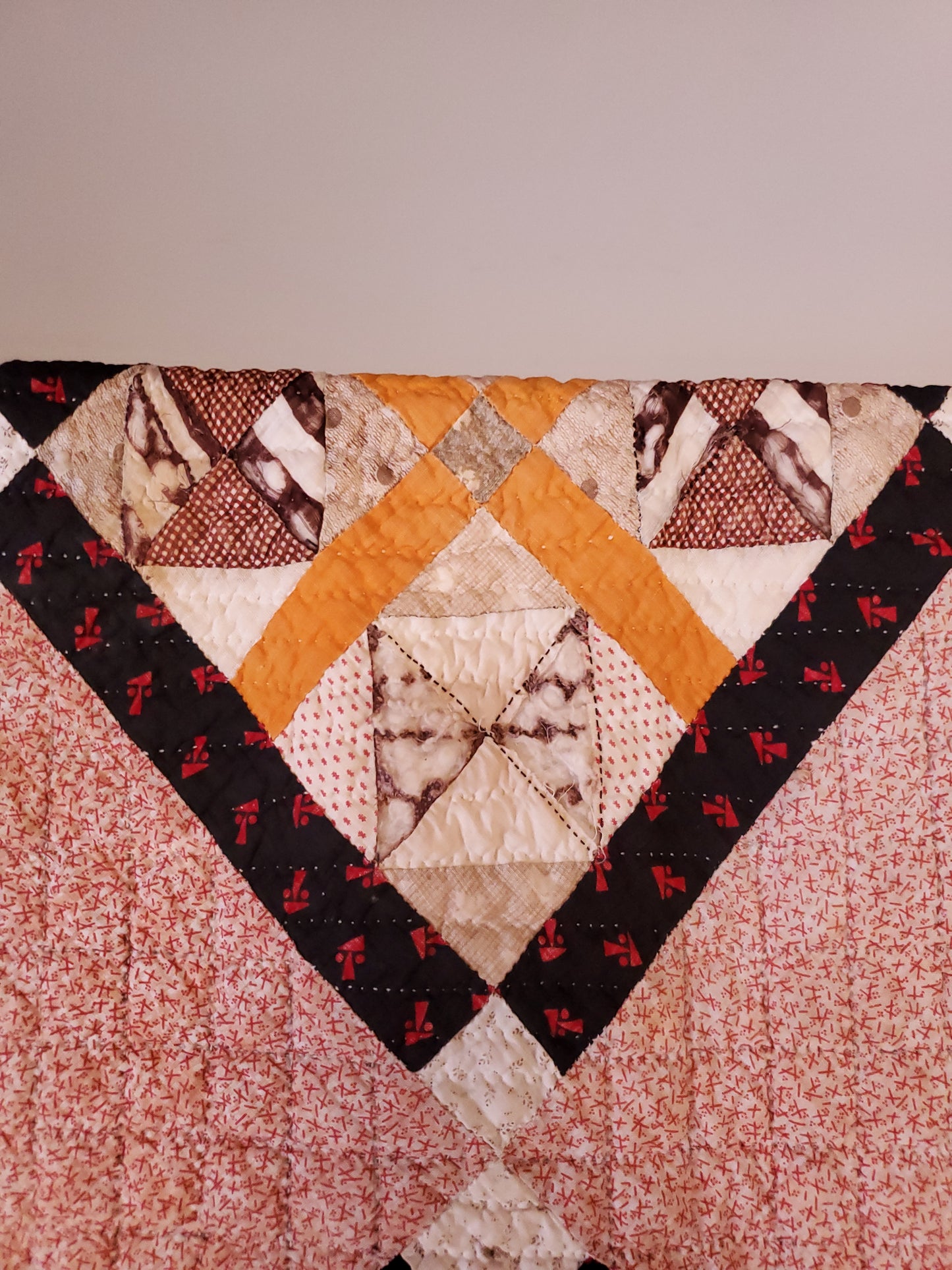 Black and Cheddar Antique Quilt