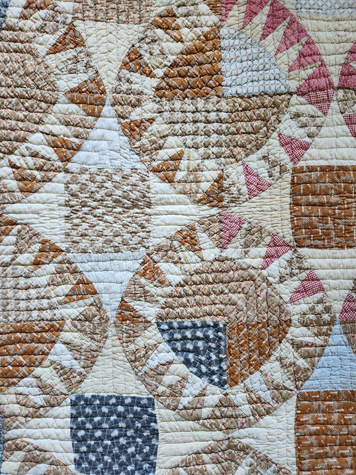 Antique Late 19th Century Sunflower Quilt