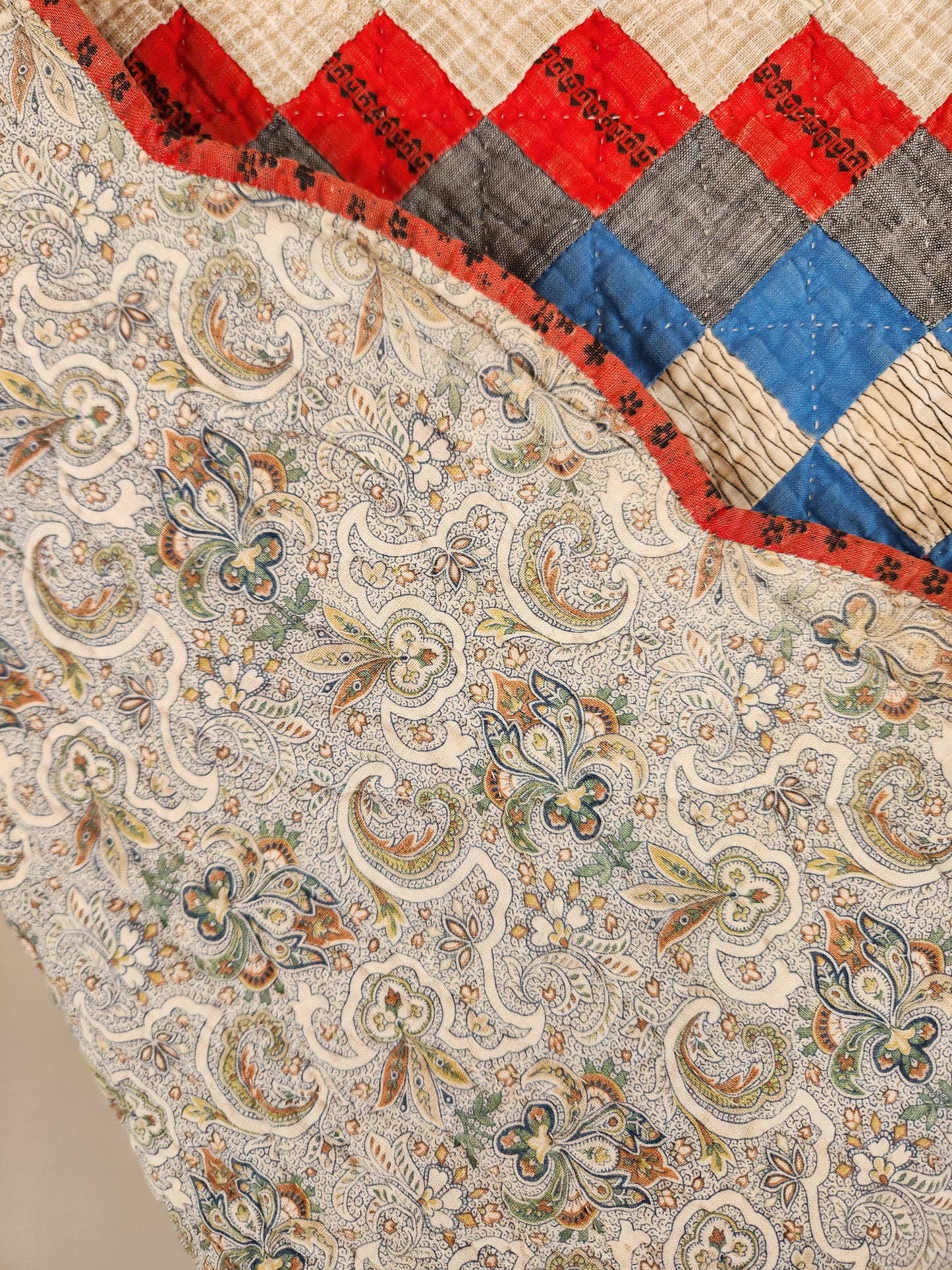 Antique Trip Around The World Quilt c1890