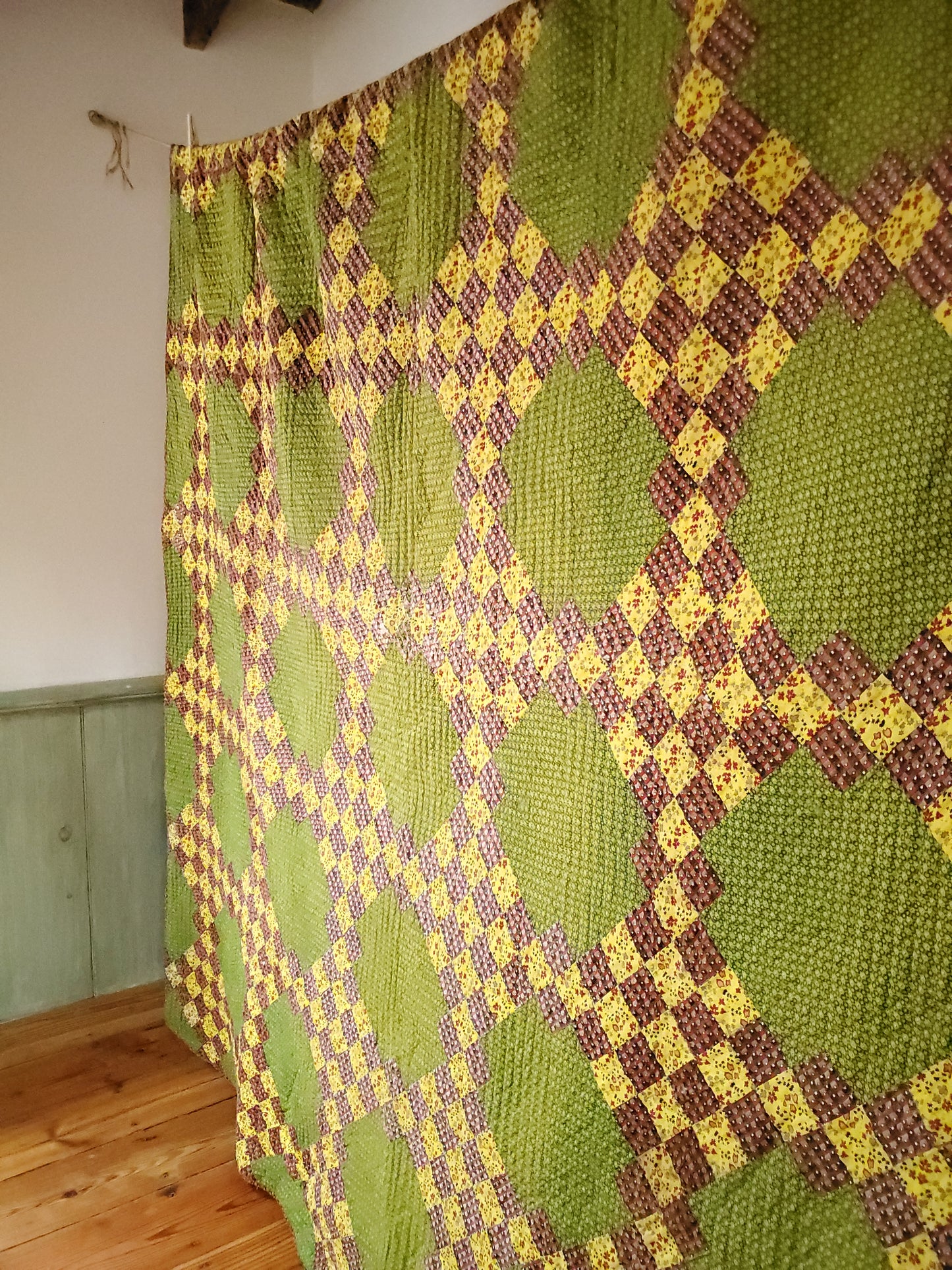 19th Century Double Irish Chain Antique Quilt