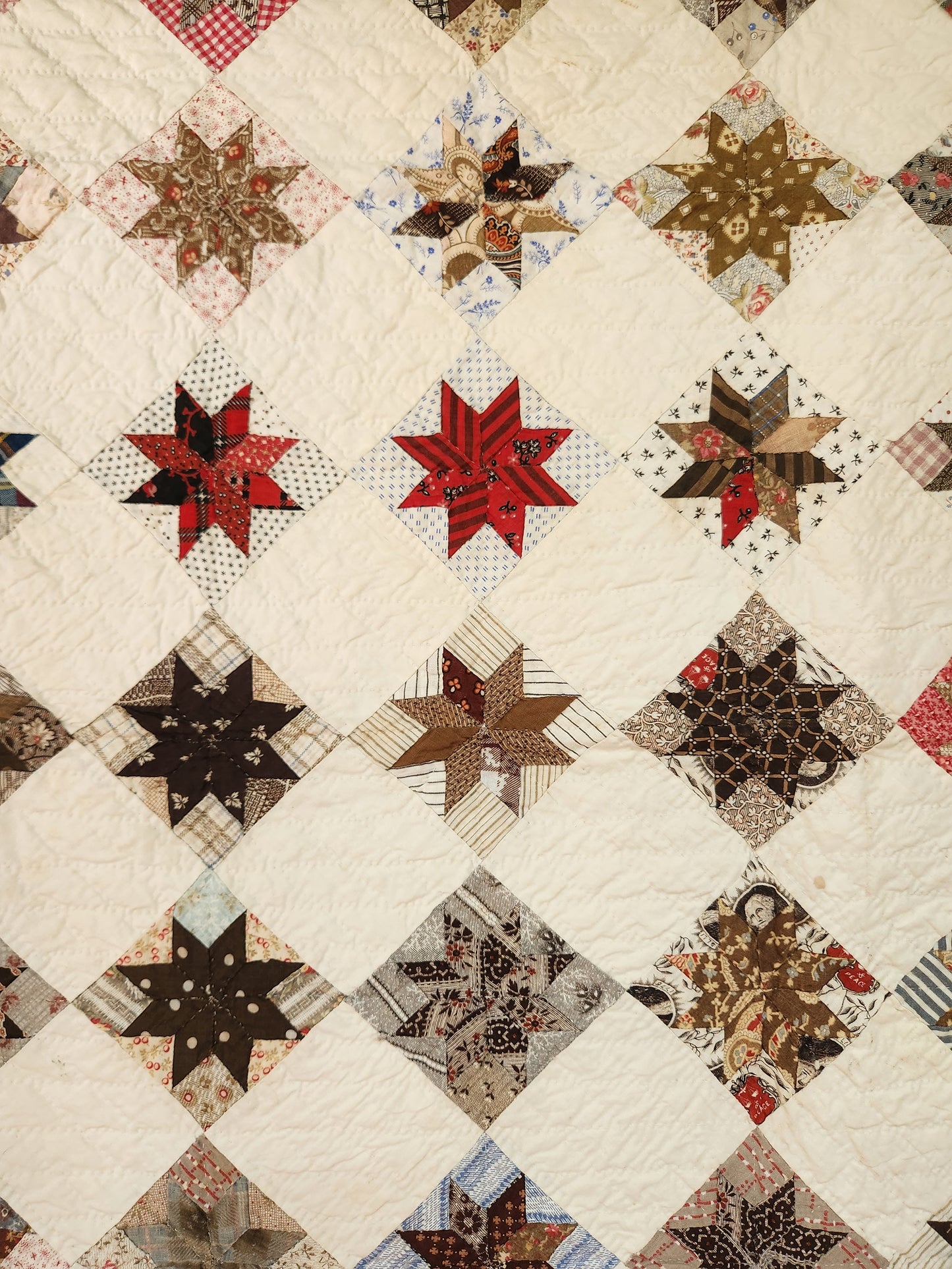 Antique LeMoyne Star Quilt ca 1880