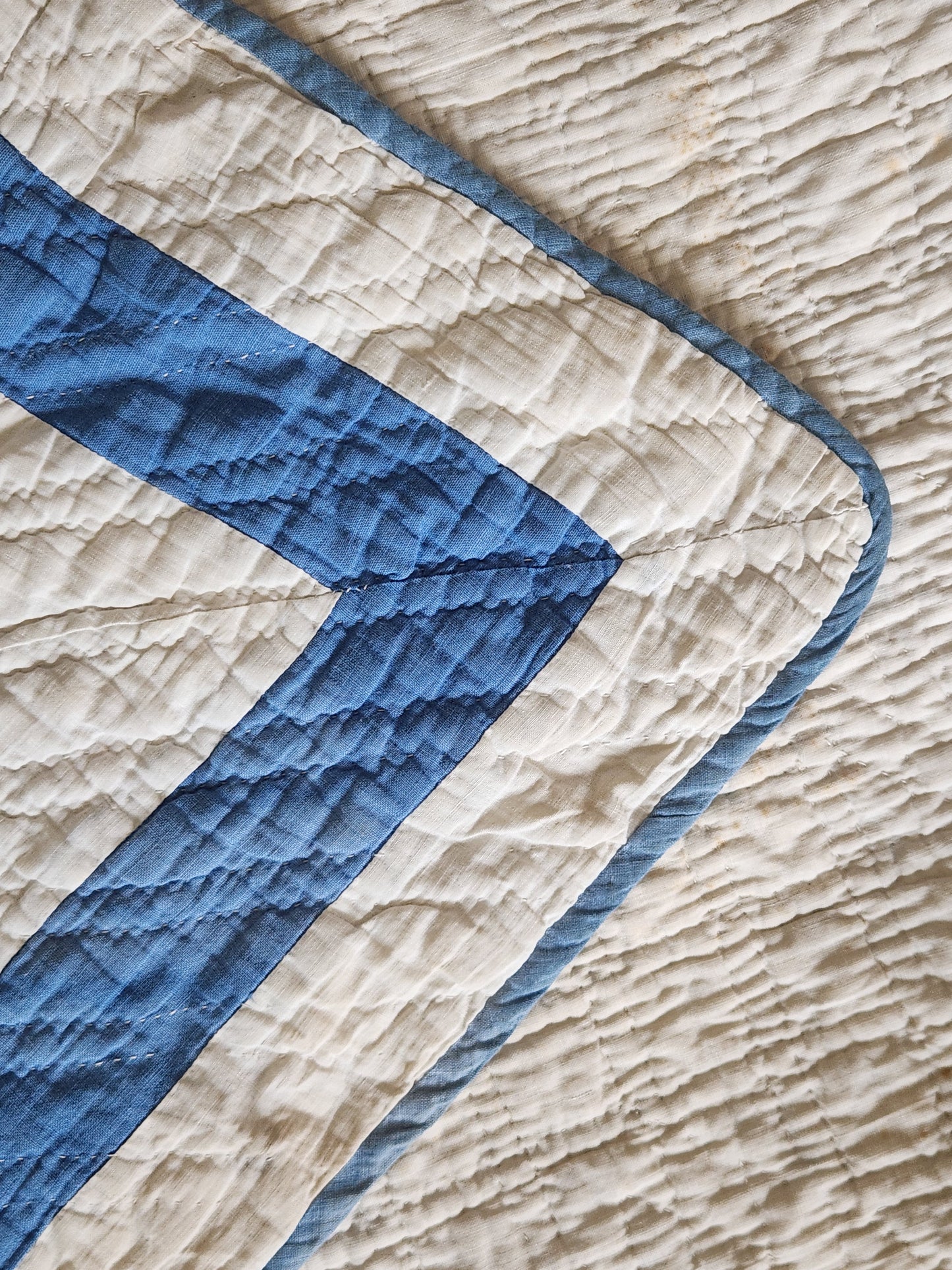 Antique Blue & White Triple Irish Chain Quilt