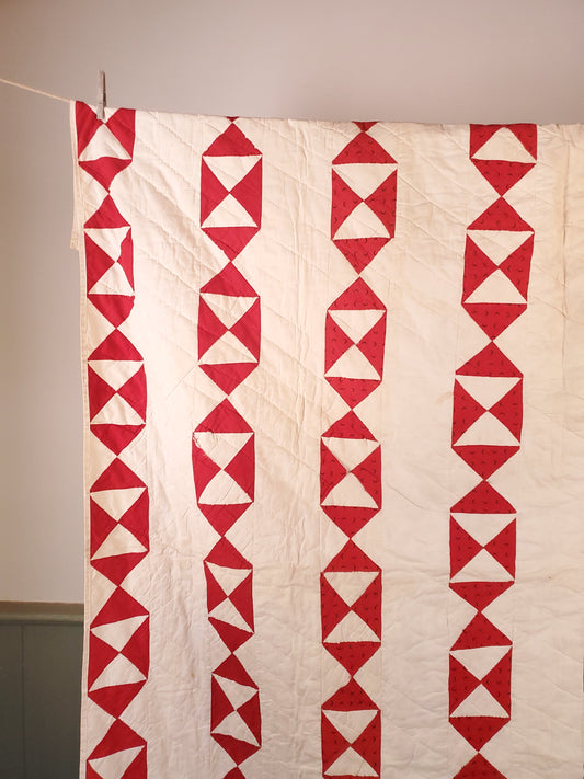 Turkey Red and White Antique Quilt