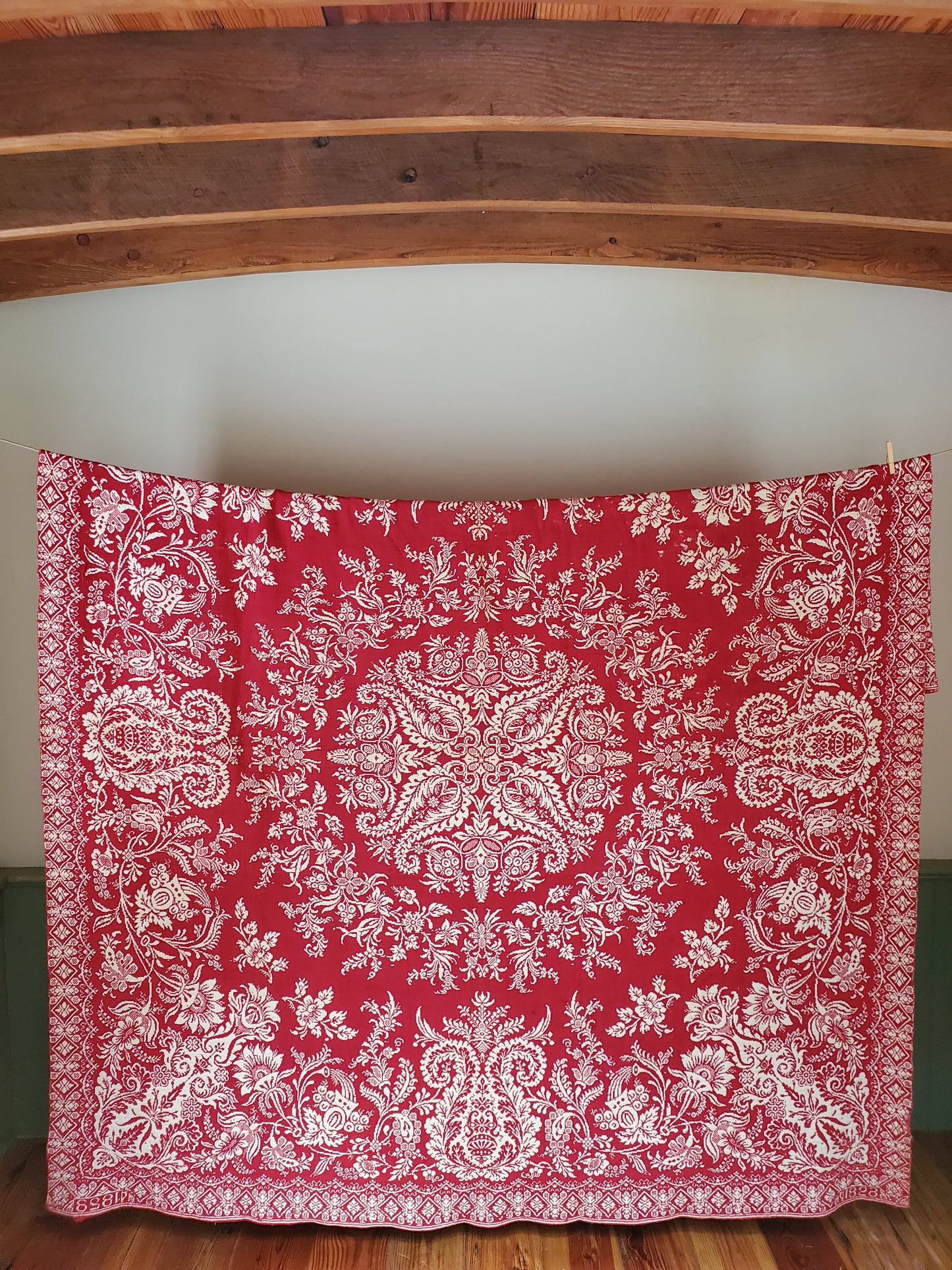 Antique Overshot Coverlet, 1859