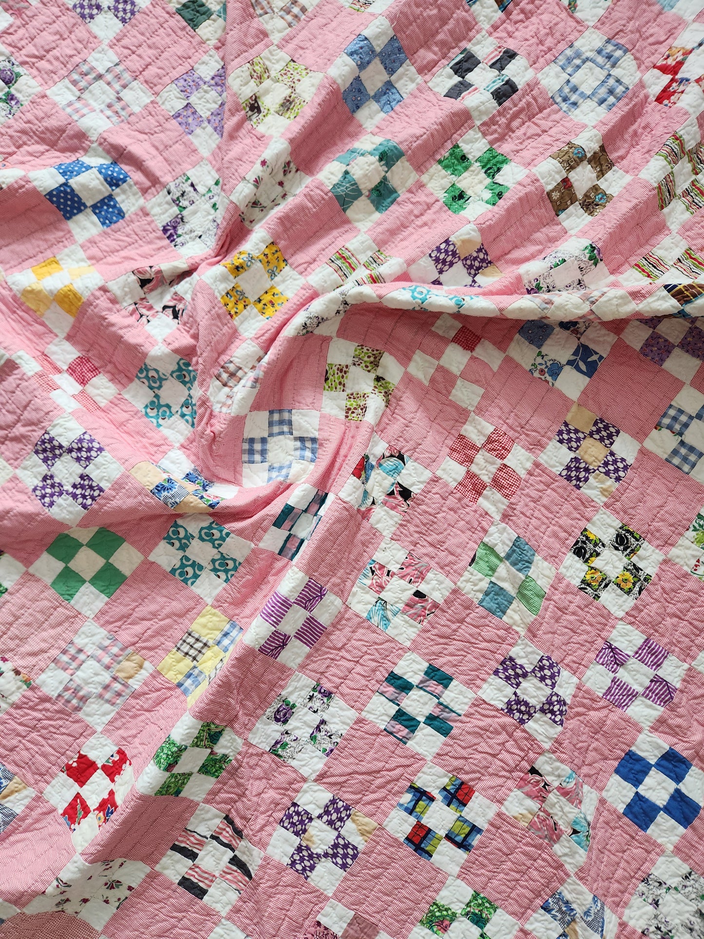 Vintage Nine Patch Quilt c1950