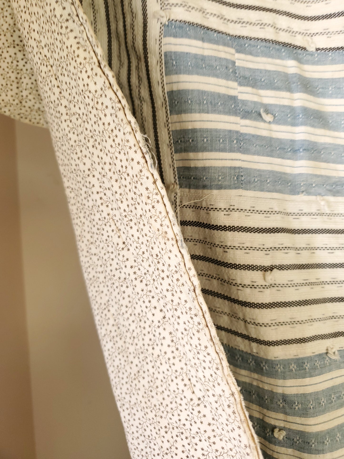 Hand Tied Shirting Quilt c1920