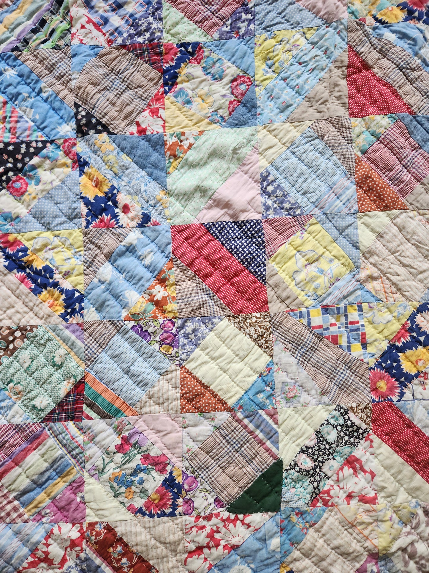 1940’s Feed Sack String Quilt