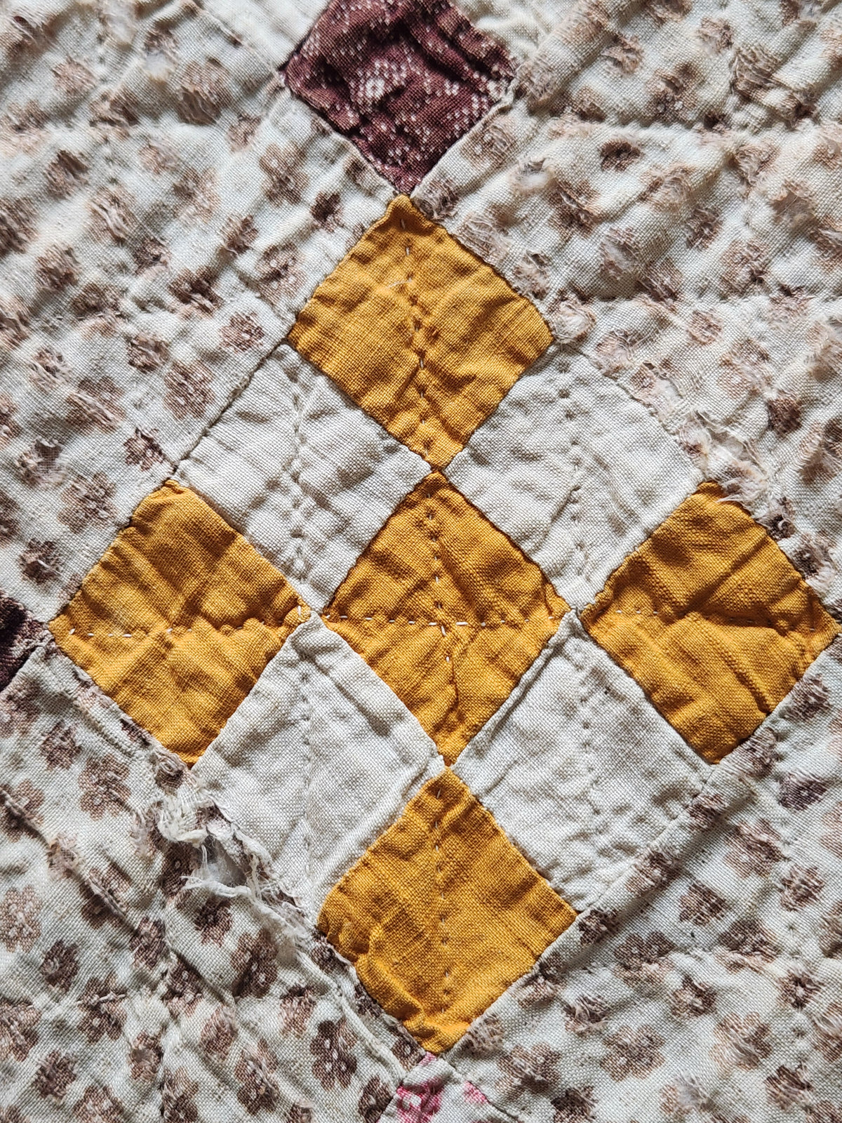 Antique Nine Patch on Point Quilt