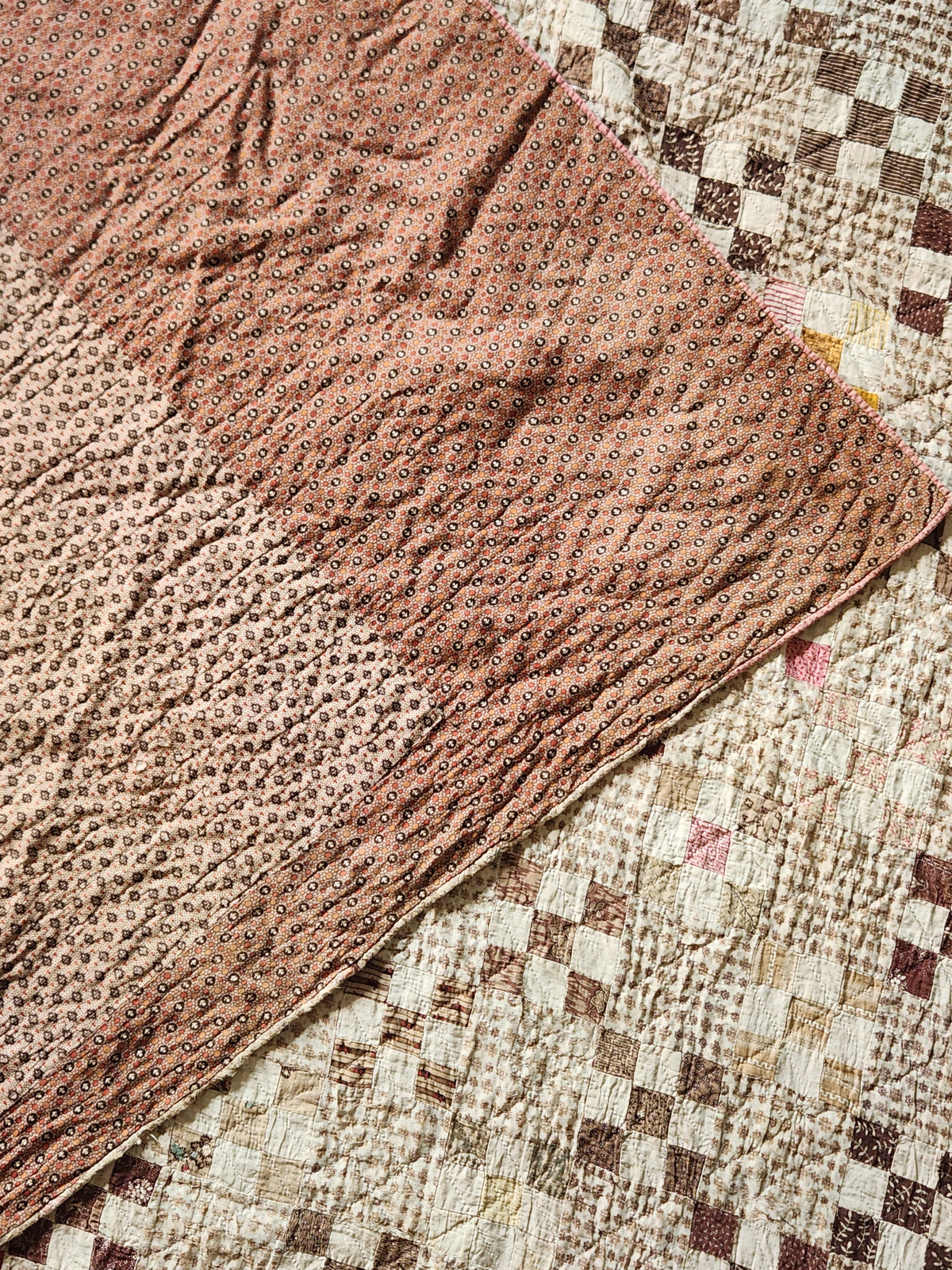 Antique Nine Patch on Point Quilt