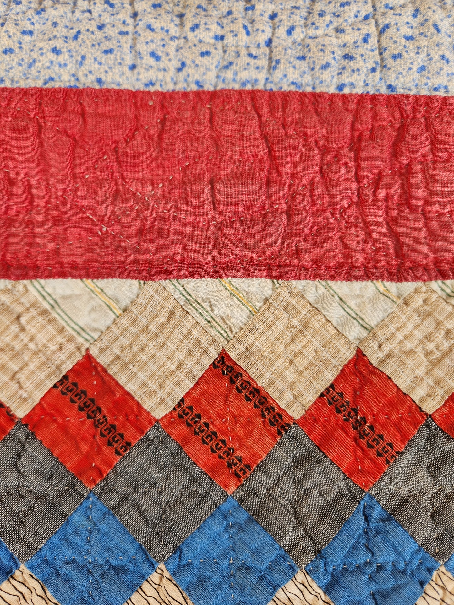 Antique Trip Around The World Quilt c1890