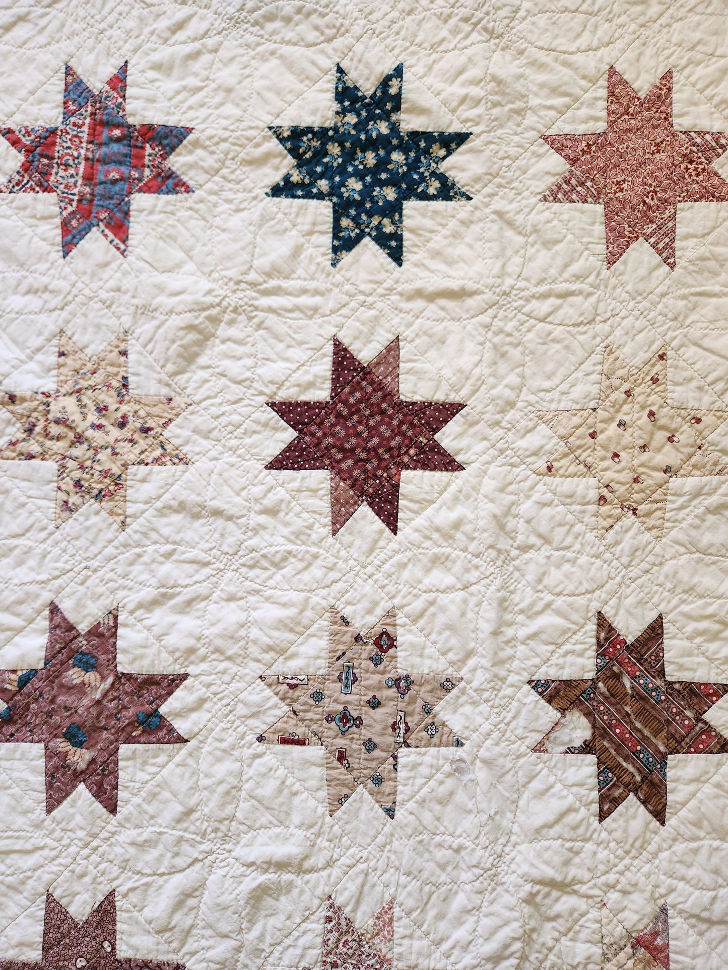 Antique 19th Century Evening Star Quilt