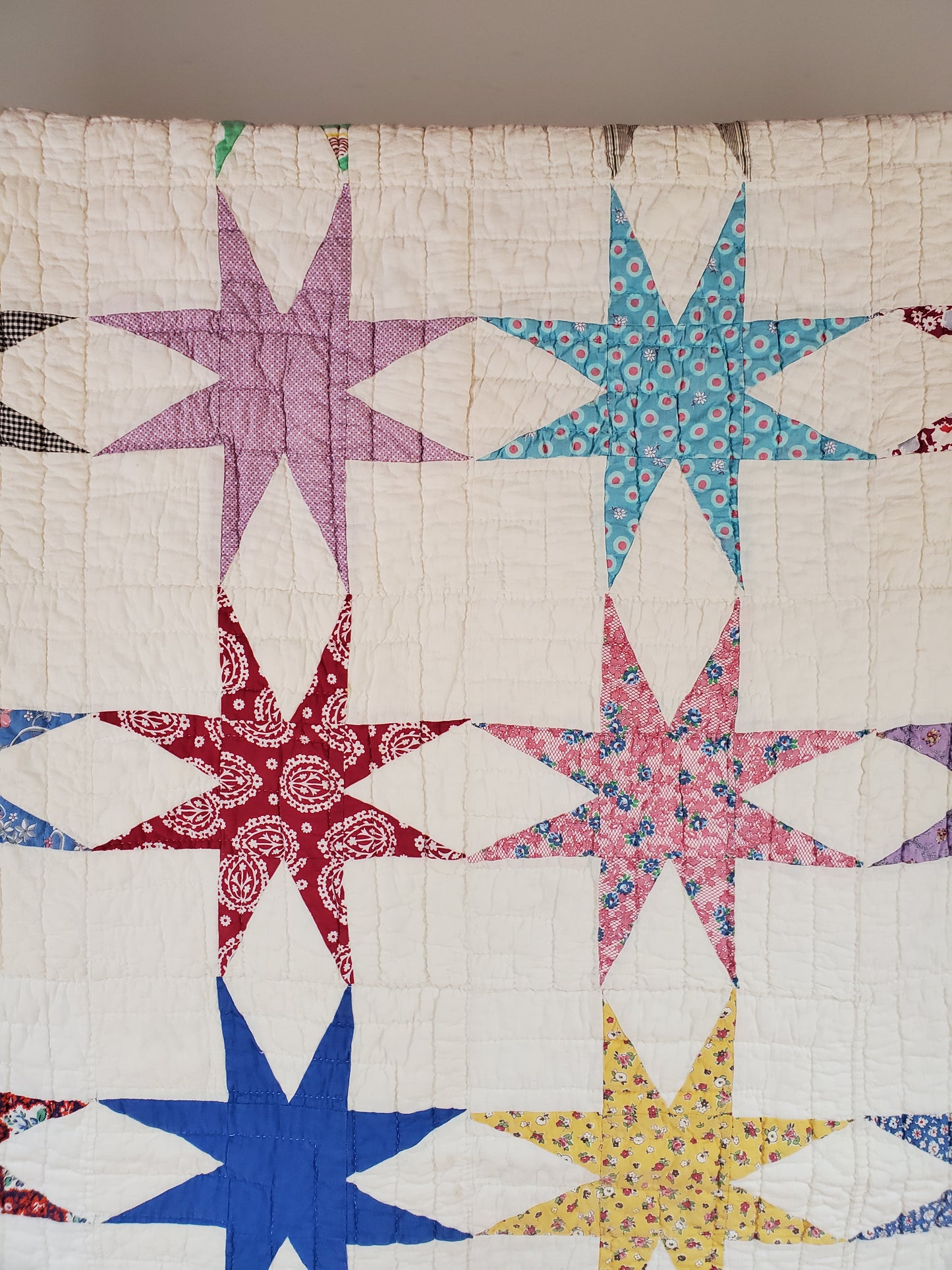 Vintage Sack Star Quilt, ca 1950