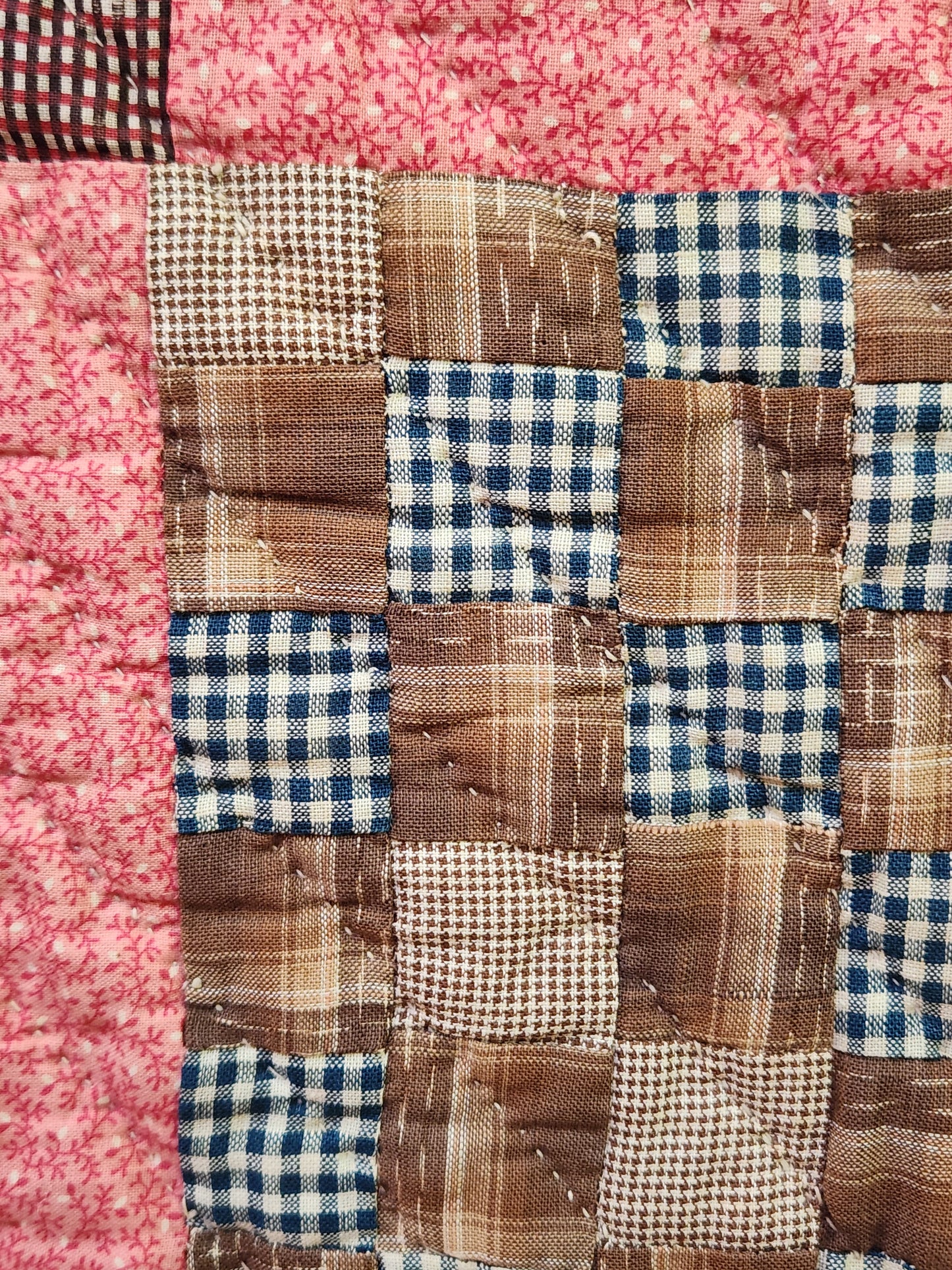 Inscribed Antique Postage Stamp Quilt c1911