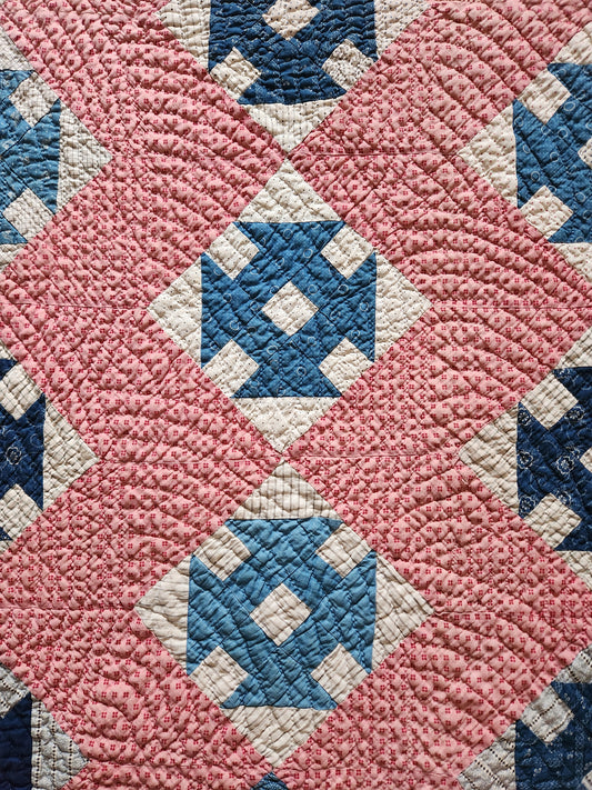 Antique Hole the Barn Patchwork Quilt c1900