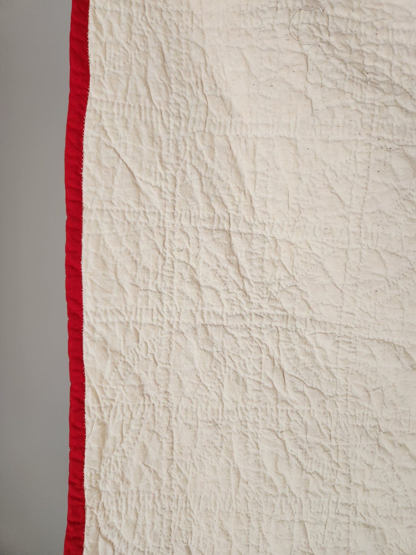 Antique Red & Green Drunkard's Path Quilt ca 1900