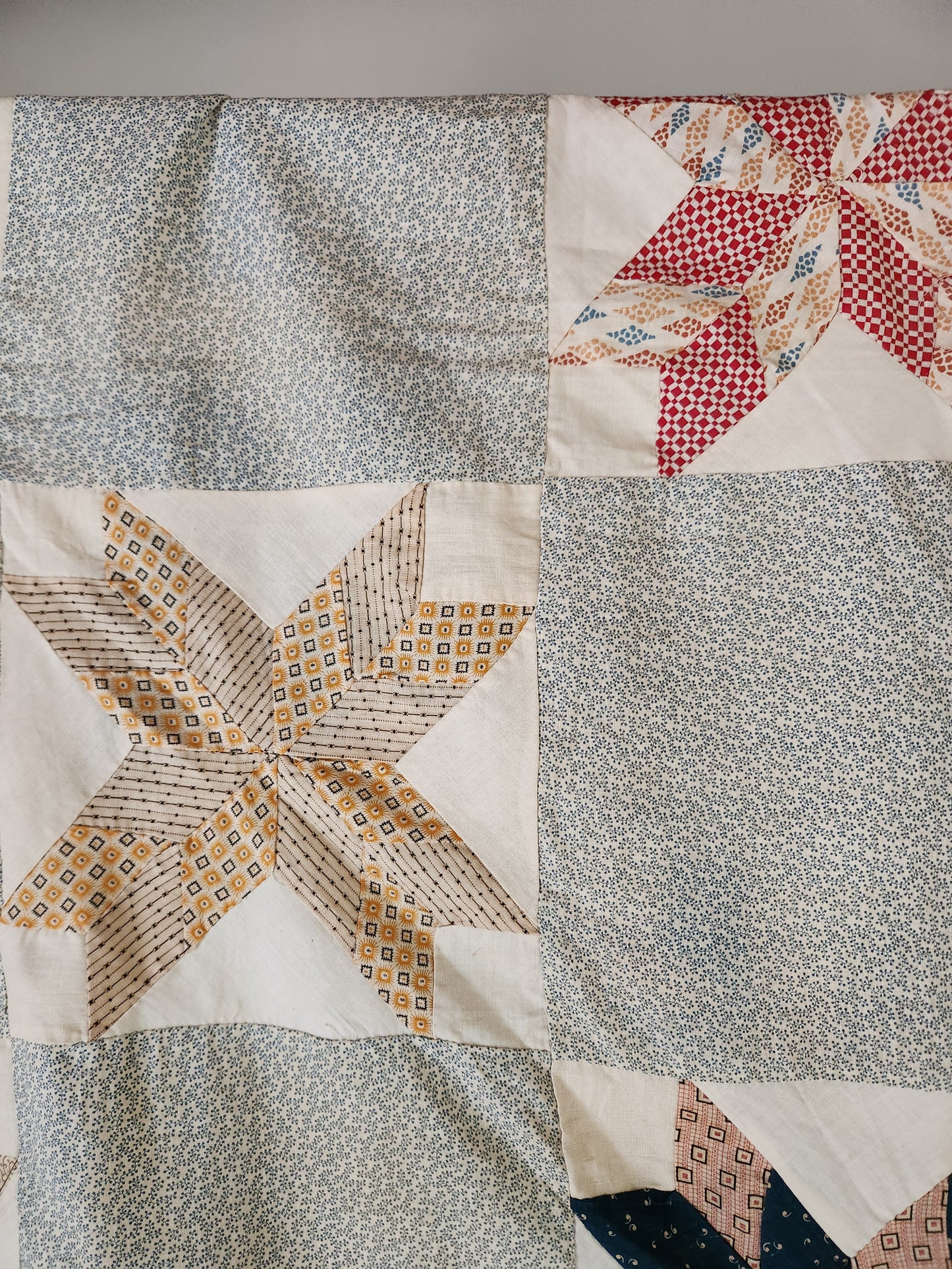 Vintage Stars Patchwork Quilt Top